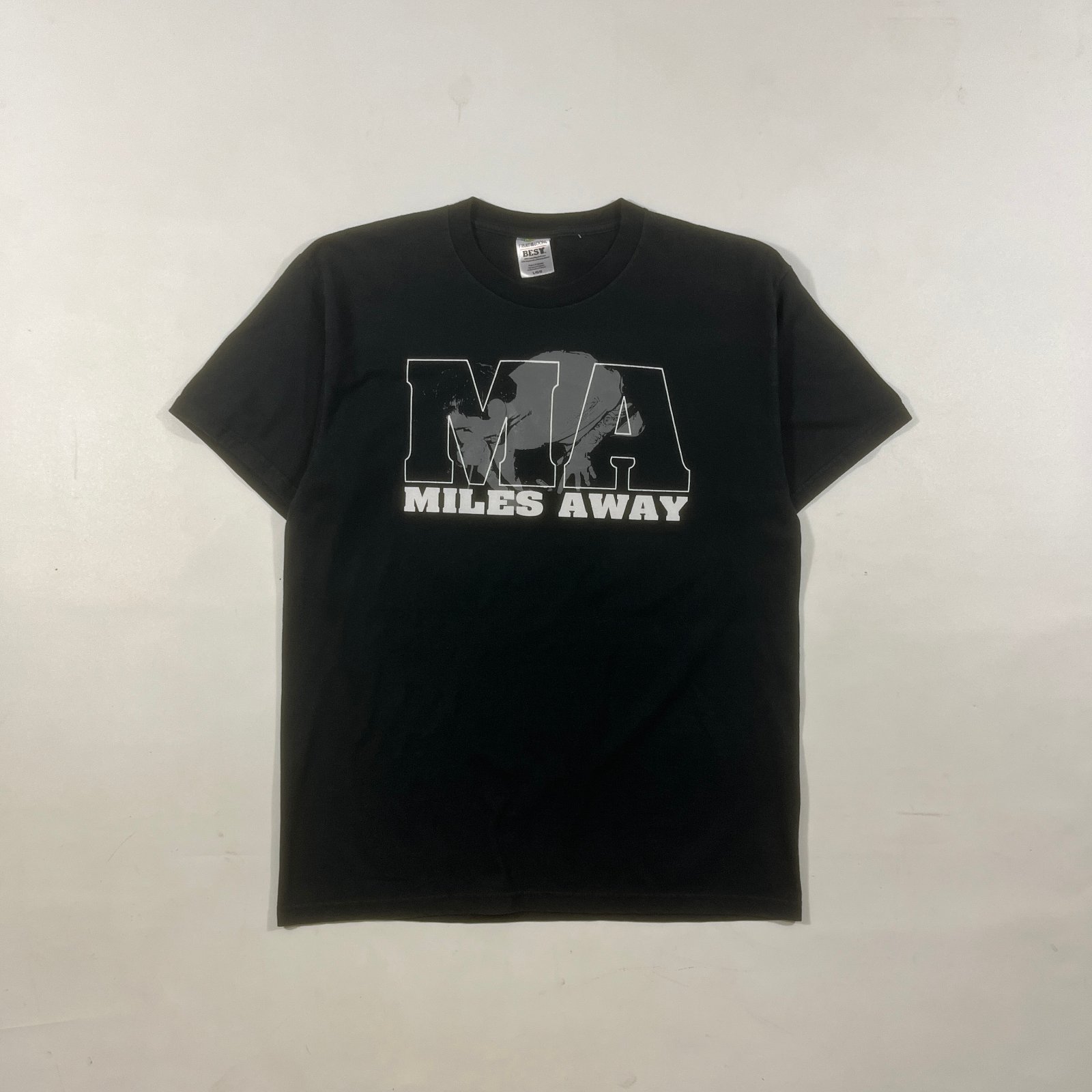 Miles Away Band Tee Bridge Nine Records Hardcore Punk Black T-Shirt L