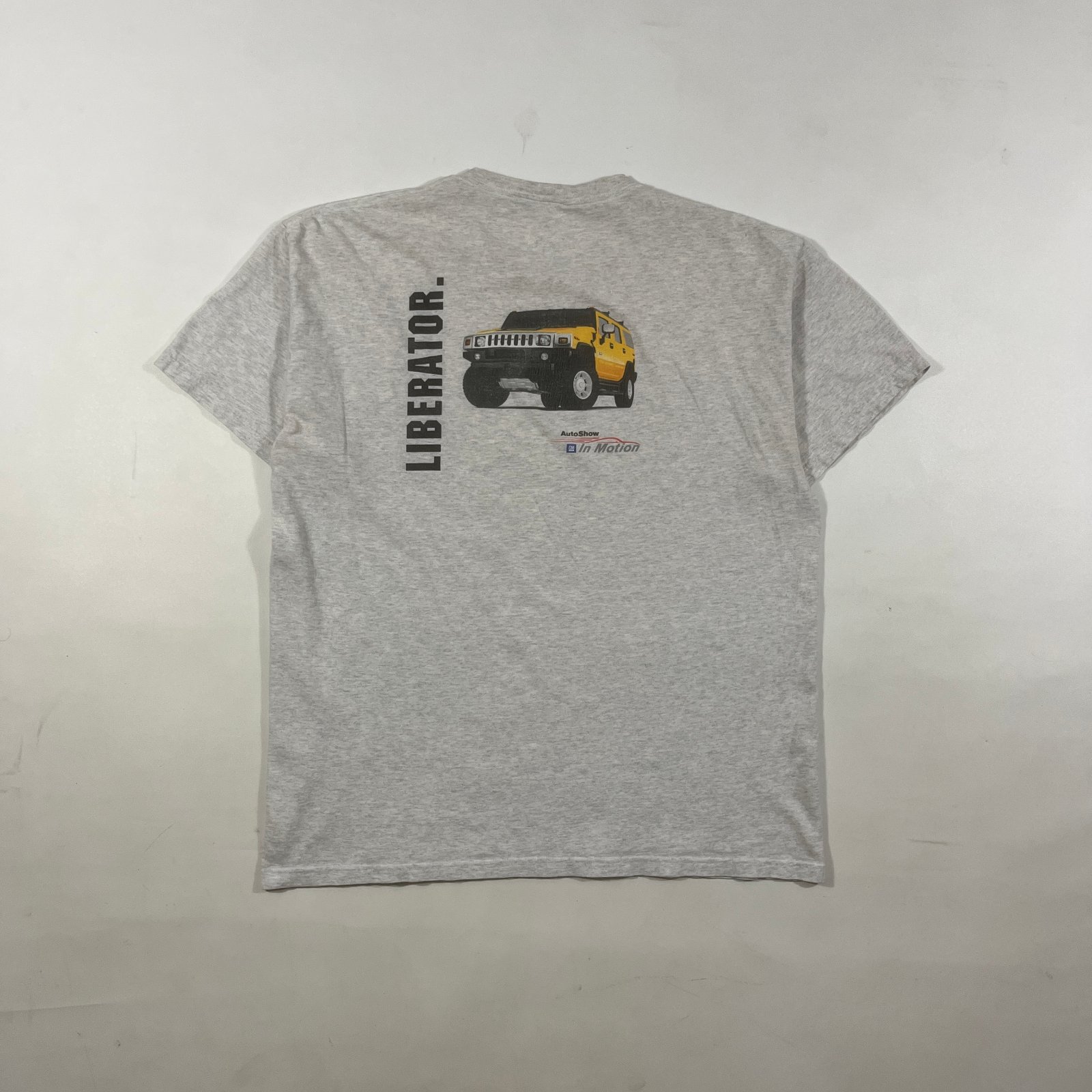 Vintage Y2K GM AutoShow In Motion Corvette Hummer H2 Promo Tee Heather Gray