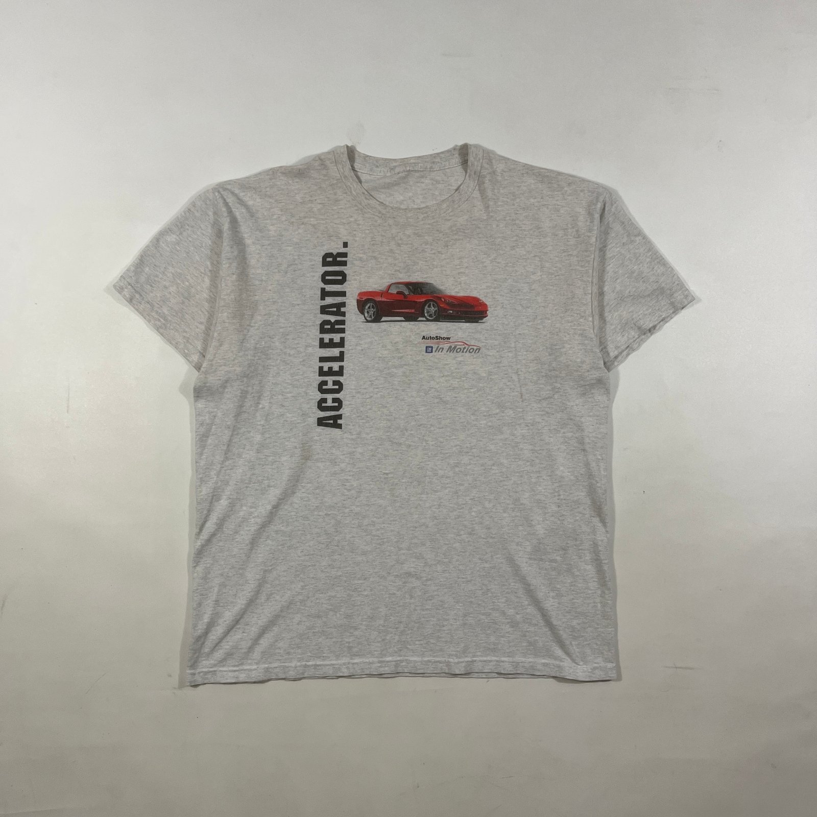 Vintage Y2K GM AutoShow In Motion Corvette Hummer H2 Promo Tee Heather Gray