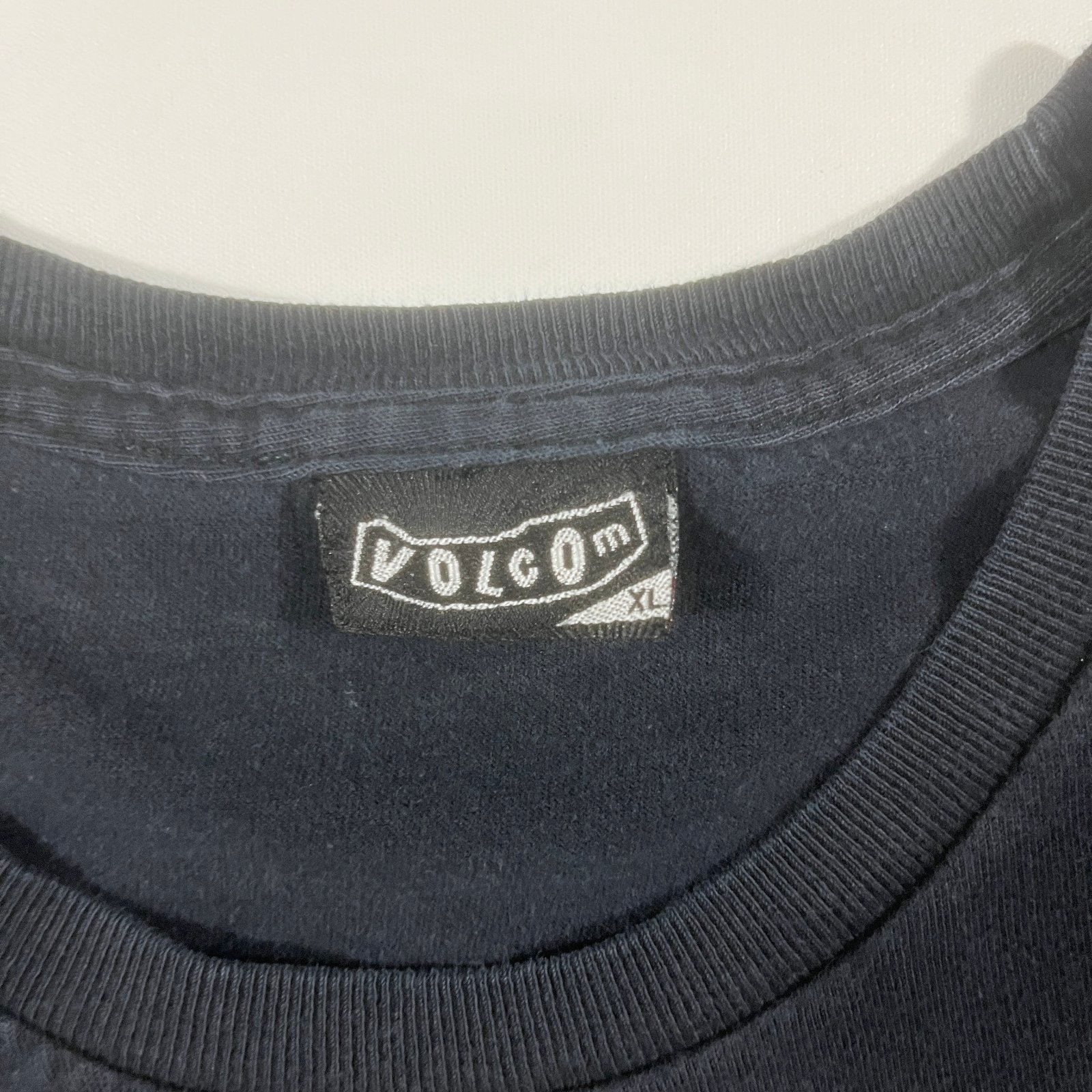 Volcom Stone Black Blue Silver Center Logo Skate Surf Tee XL