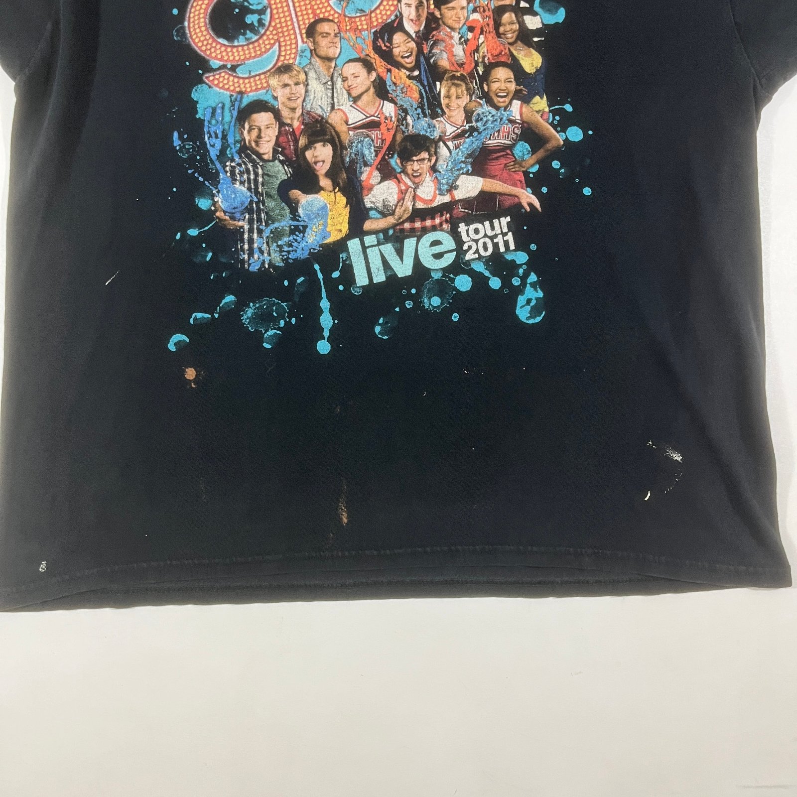 Glee Live Tour 2011 Black Cast Photo Concert Tour Tee