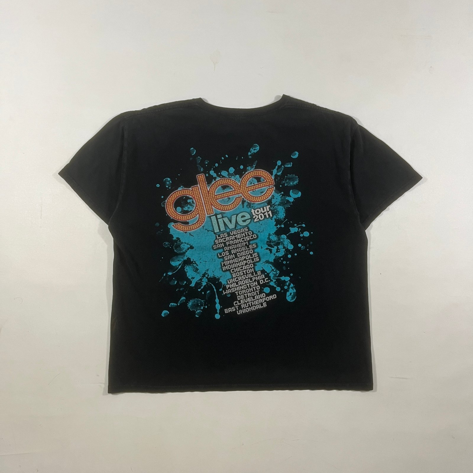 Glee Live Tour 2011 Black Cast Photo Concert Tour Tee