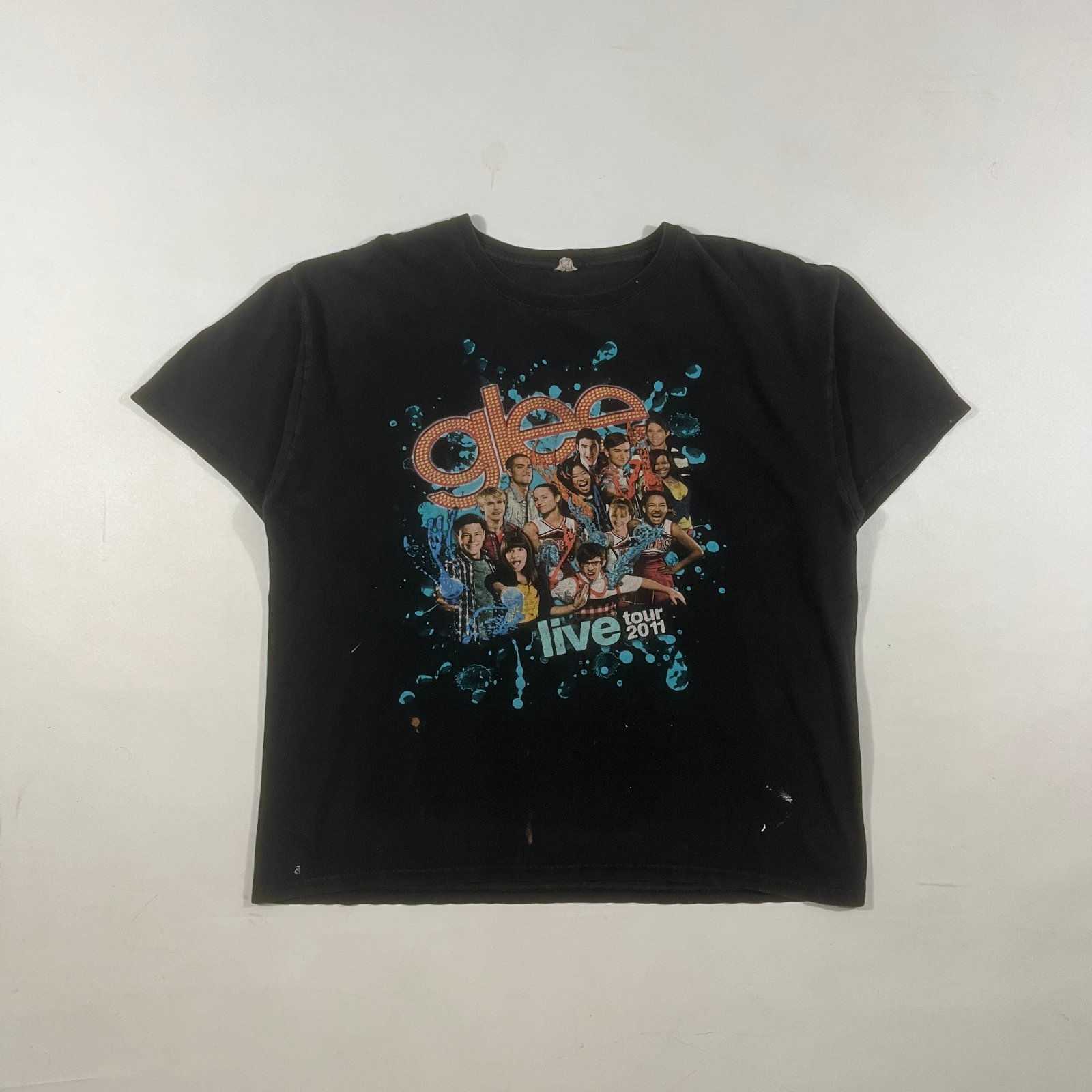 Glee Live Tour 2011 Black Cast Photo Concert Tour Tee