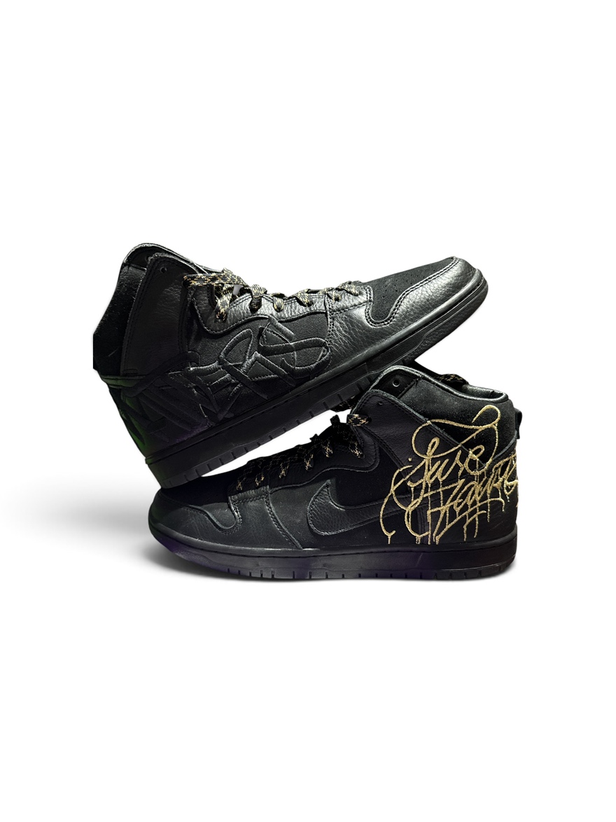 11.5M-Nike SB Dunk High Faust Black Gold