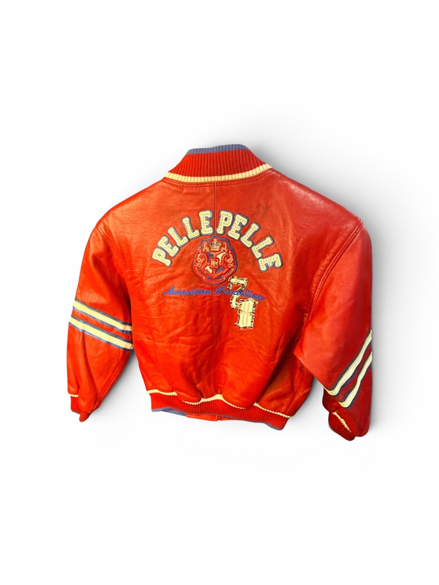 Sz8-Pellepelle Vntg Leather Youth Zip up Jacket