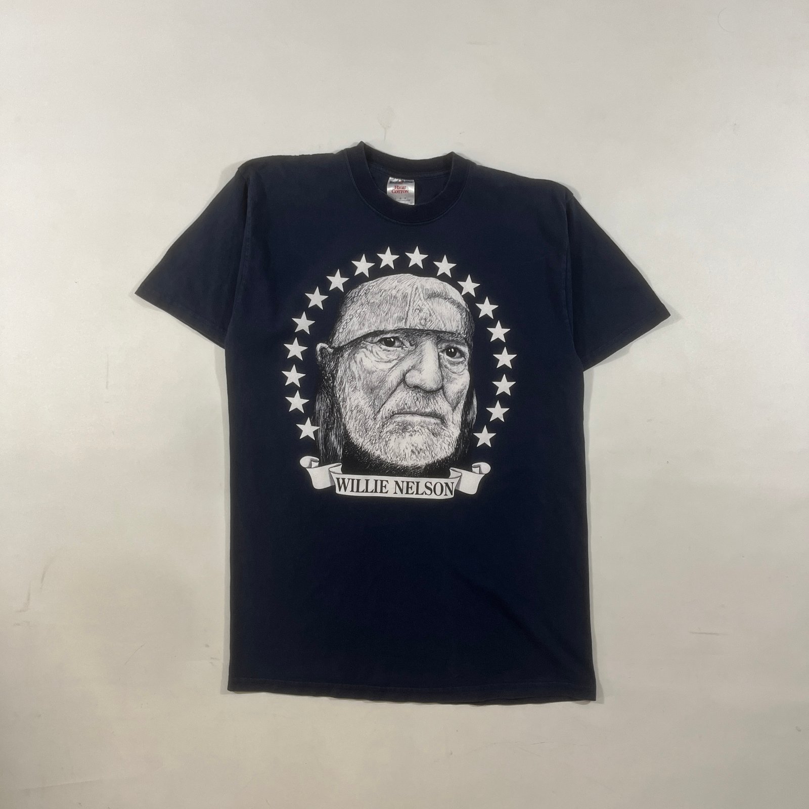 Willie Nelson Portrait Stars Country Music Graphic Band Tee Navy L