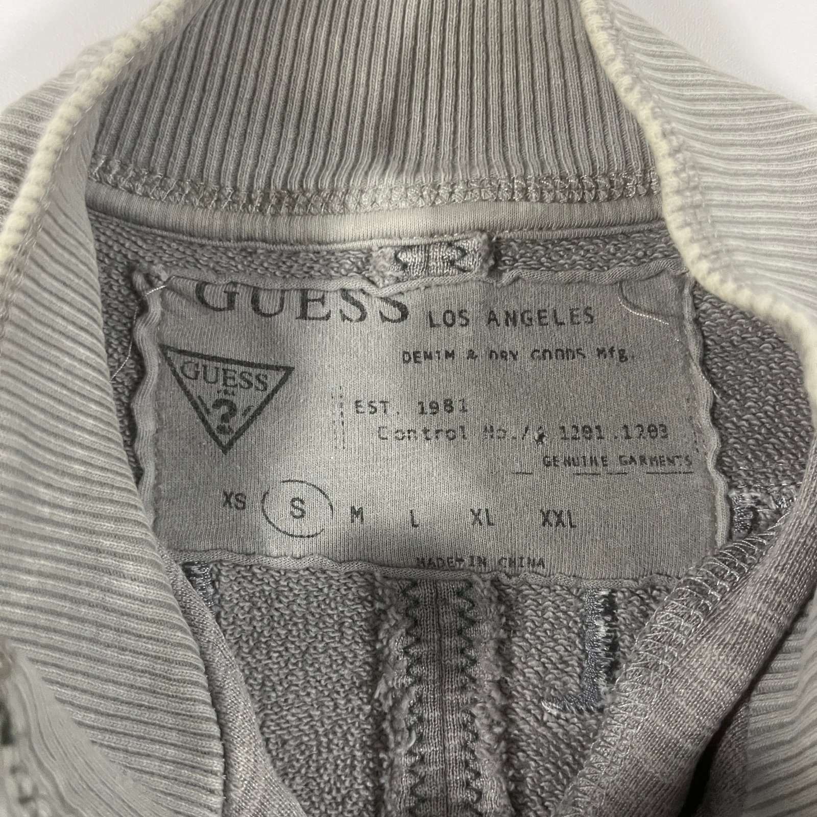Guess Los Angeles Devil On The Run Acid Wash Full Zip Sweatshirt Jacket S