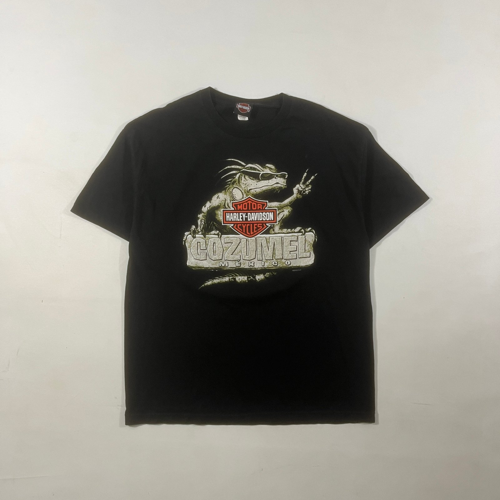Harley-Davidson Cozumel Mexico Iguana Biker Graphic Tee XL Black Double Sided
