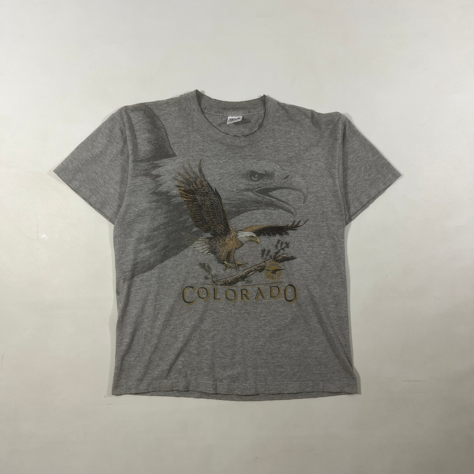 Vintage 90s Anvil Colorado Bald Eagle Wraparound Nature Graphic Tee L