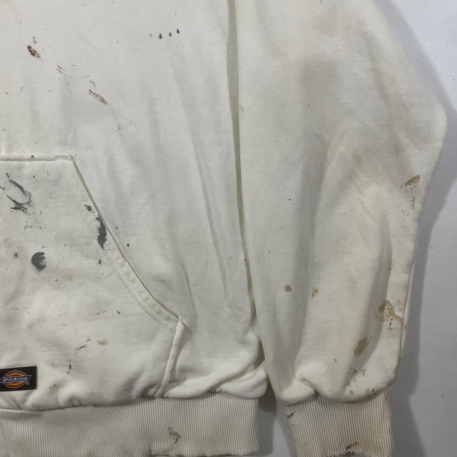 Vintage Dickies Sherwin Williams Painters Zip Up Hoodie White Workwear XL