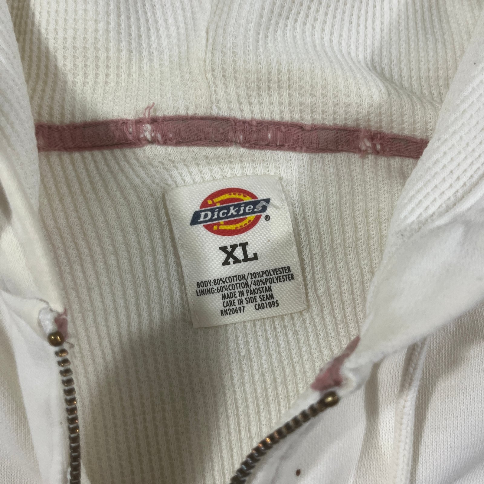 Vintage Dickies Sherwin Williams Painters Zip Up Hoodie White Workwear XL