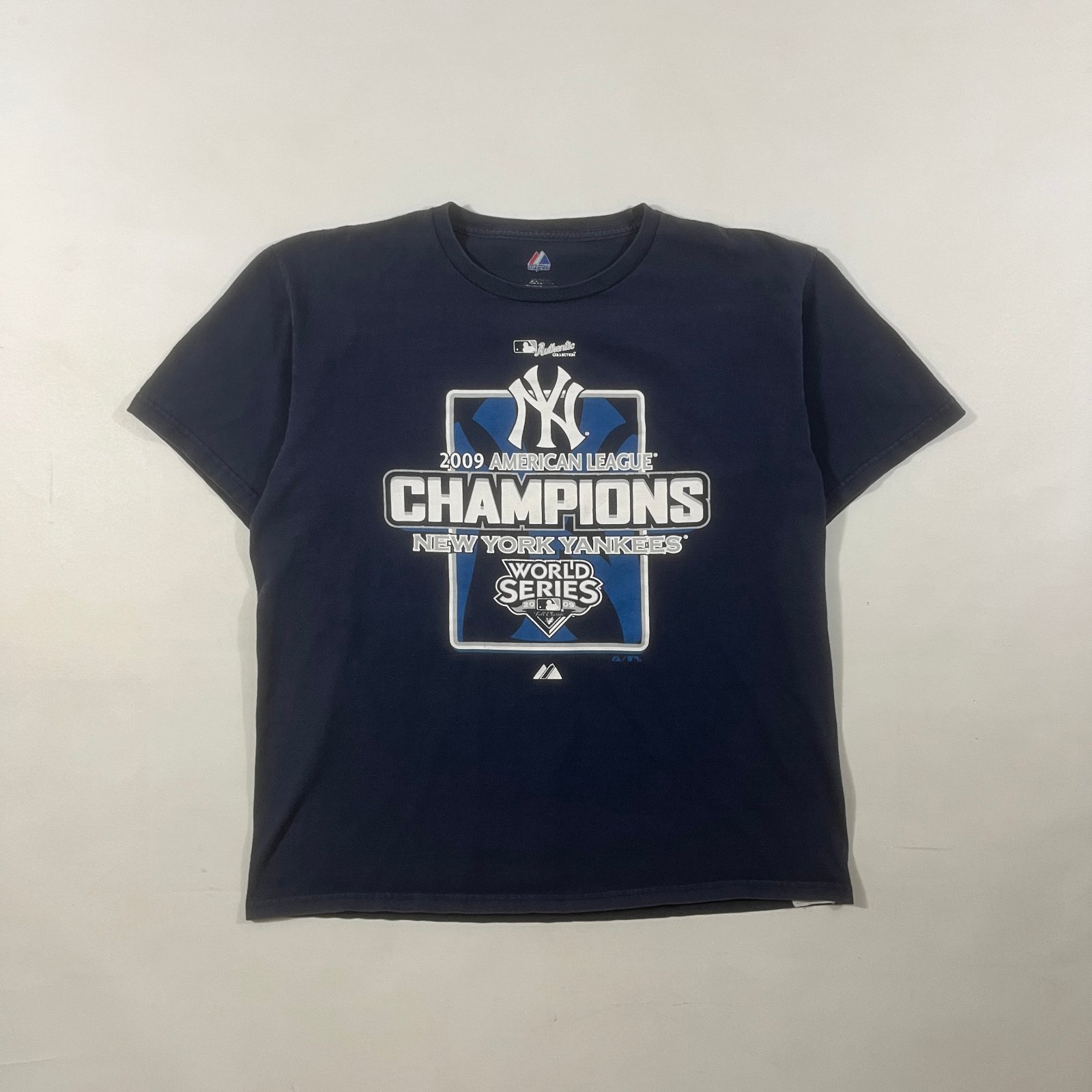 Vintage 2009 New York Yankees American League Champions Majestic Tee L