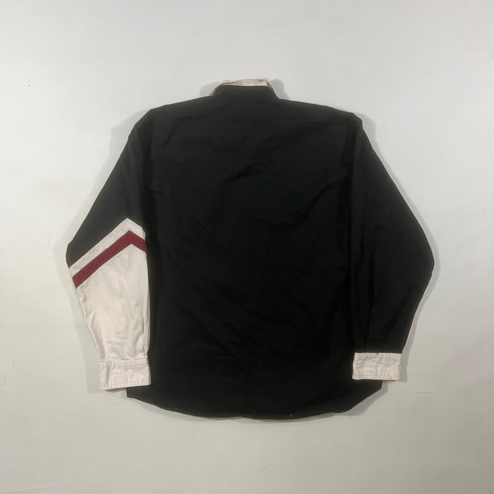 Vintage 90s Red Lodge Trading Co Black Cream Burgundy Zigzag Western Shirt