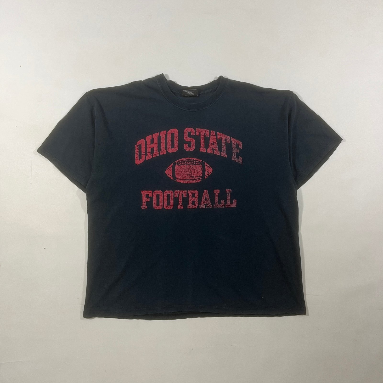 Vintage Ohio State Buckeyes Football Faded Black Tee XXL Steve & Barry's