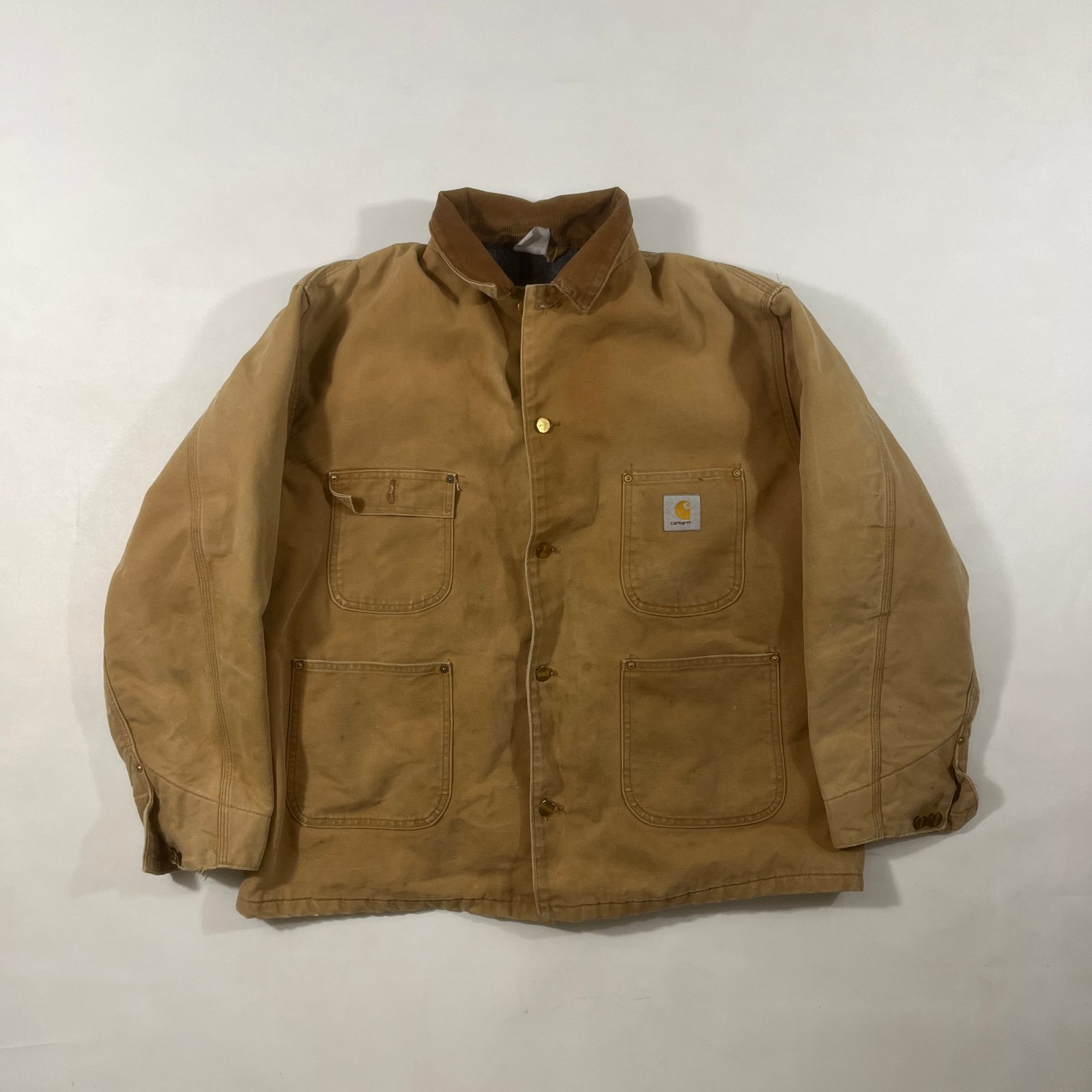 Vintage Carhartt Brown Duck Canvas Blanket Lined Chore Barn Jacket