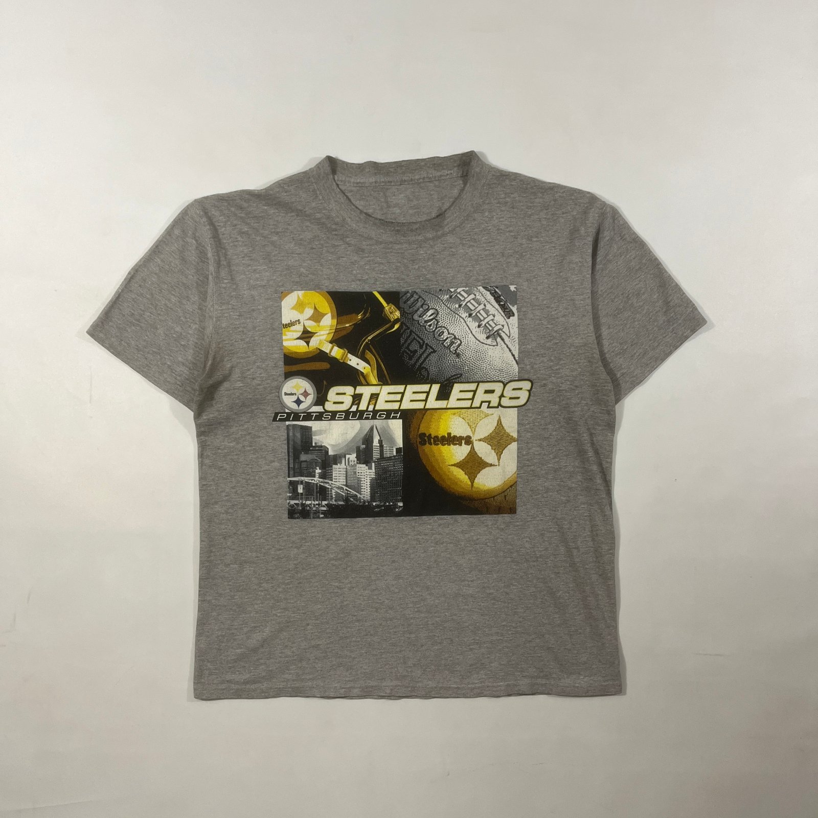Vintage Pittsburgh Steelers NFL Gray Graphic T-Shirt
