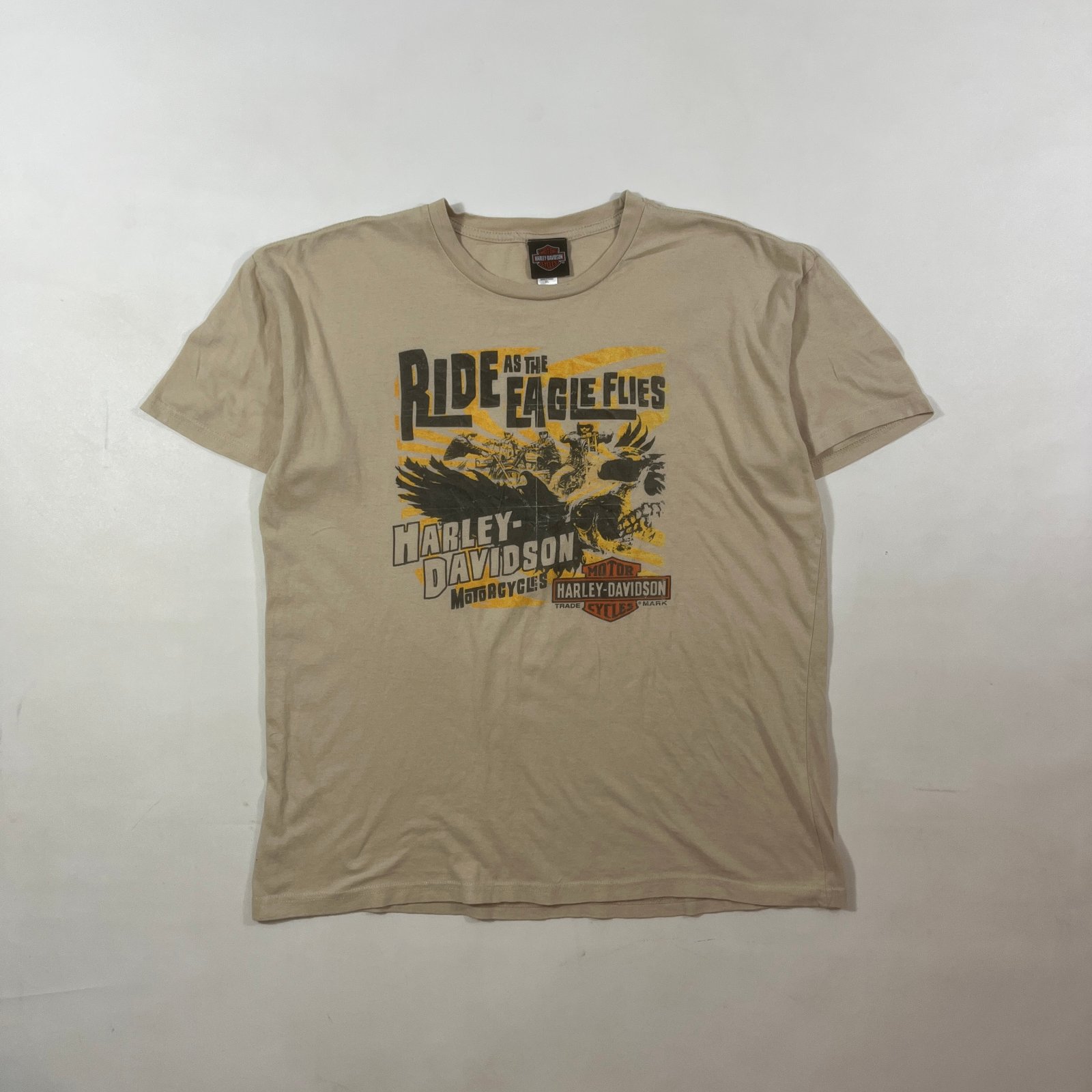 Harley-Davidson Ride As The Eagle Flies Southside Virginia Beach Tan Graphic Tee XL