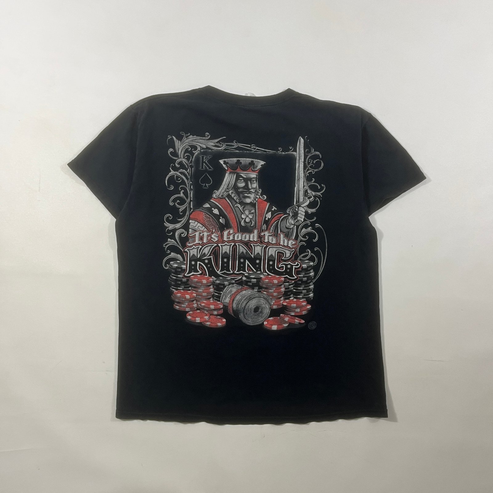 Y2K "It's Good To Be King" Poker King of Spades Graphic Tee L