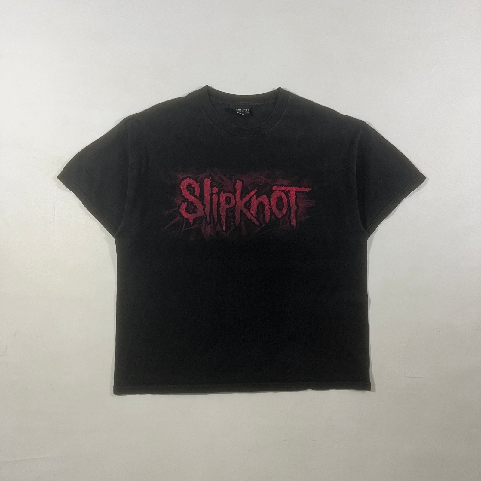 Slipknot Signatures Network Faded Black Red Logo Band Tee Metal T-Shirt