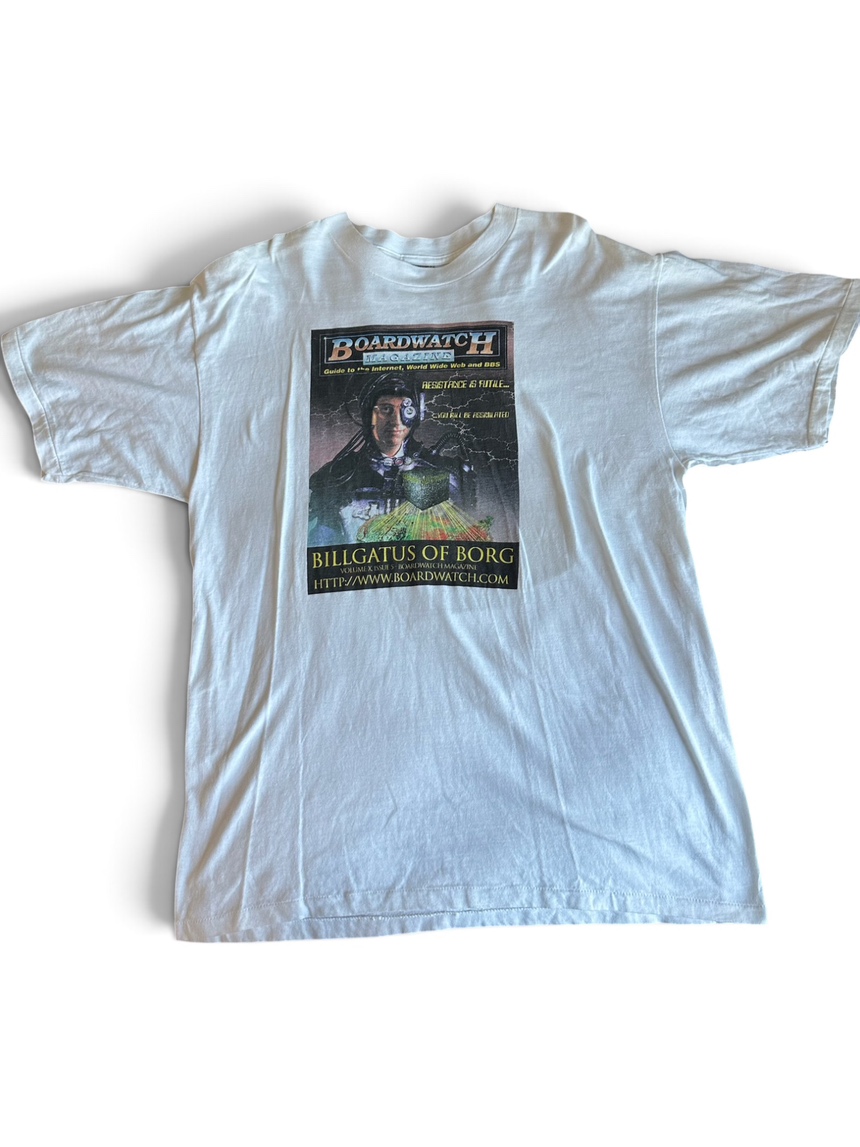 XL Boardwatch Magazine Cyborg Bill Gates tee