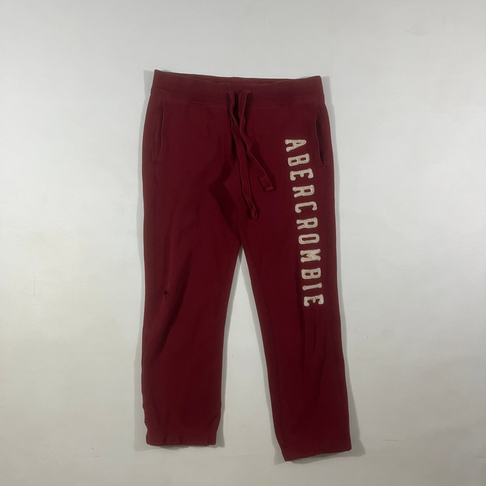 Abercrombie & Fitch Burgundy Spellout Logo Sweatpants Joggers Women's XS