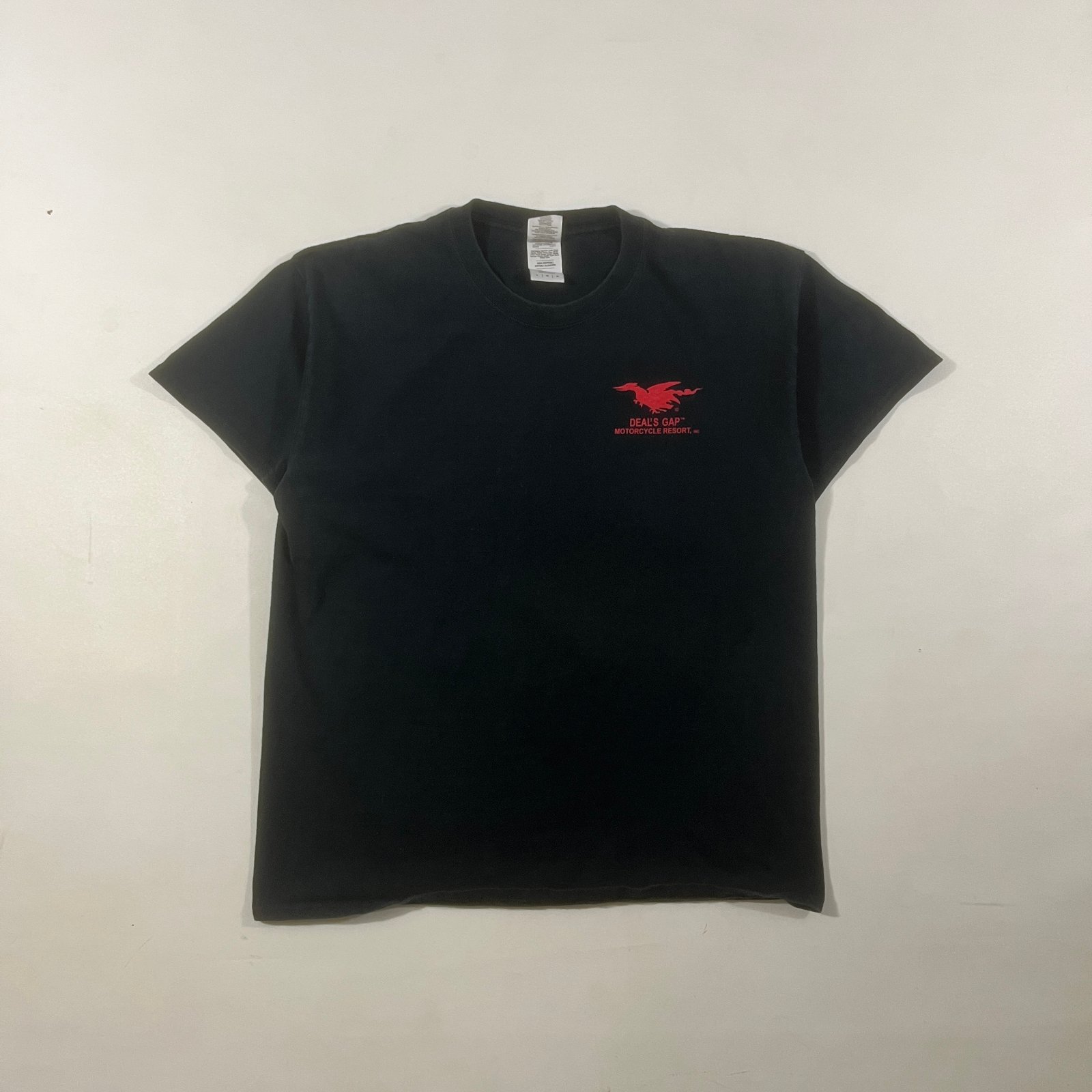 Deal's Gap Motorcycle Resort Tail of the Dragon 318 Curves Black Graphic Tee L