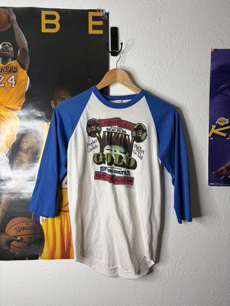 Vintage Nikkin Gold Canadian Lager Baseball T-Shirt