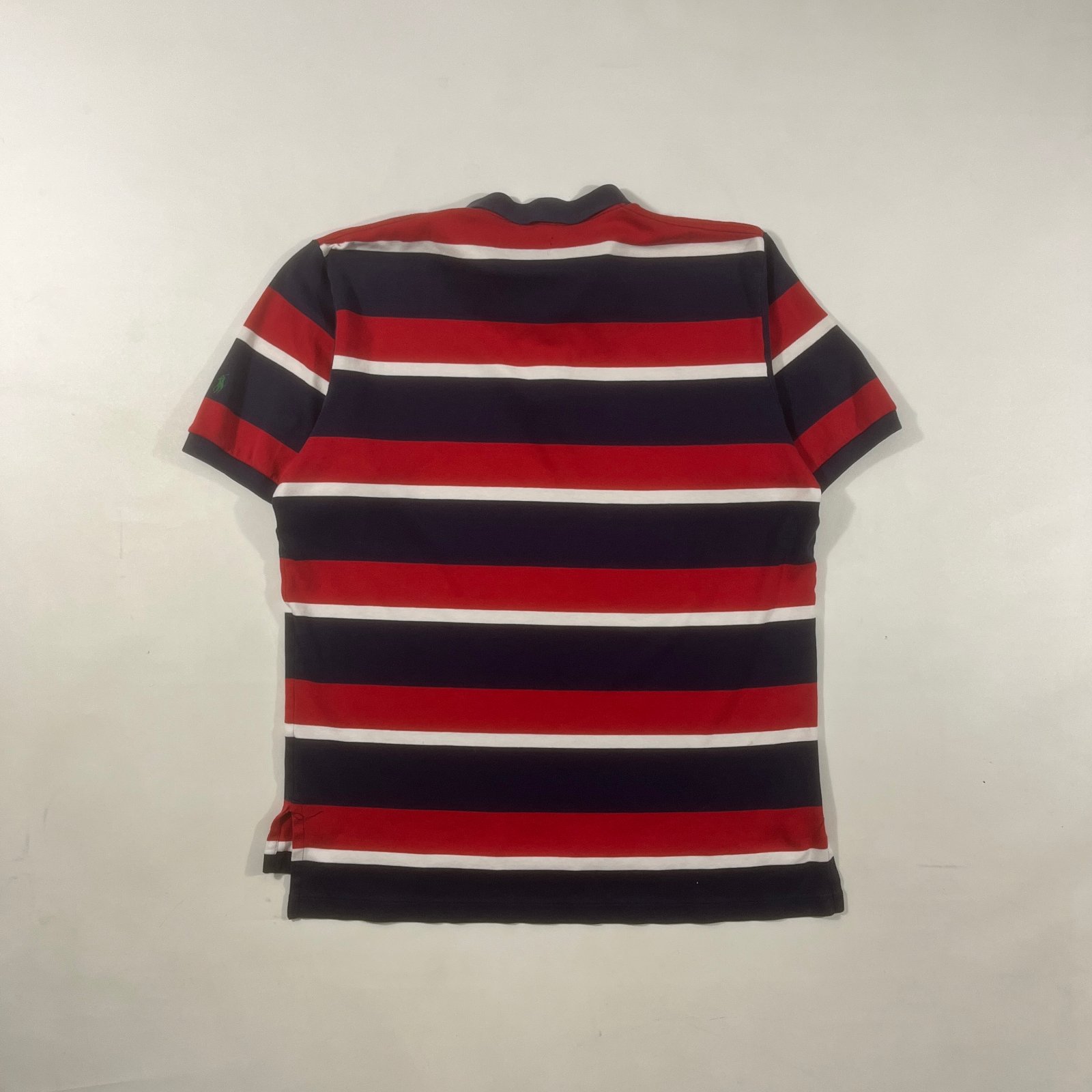 Vintage Polo Ralph Lauren Navy Red White Block Striped Polo Shirt L