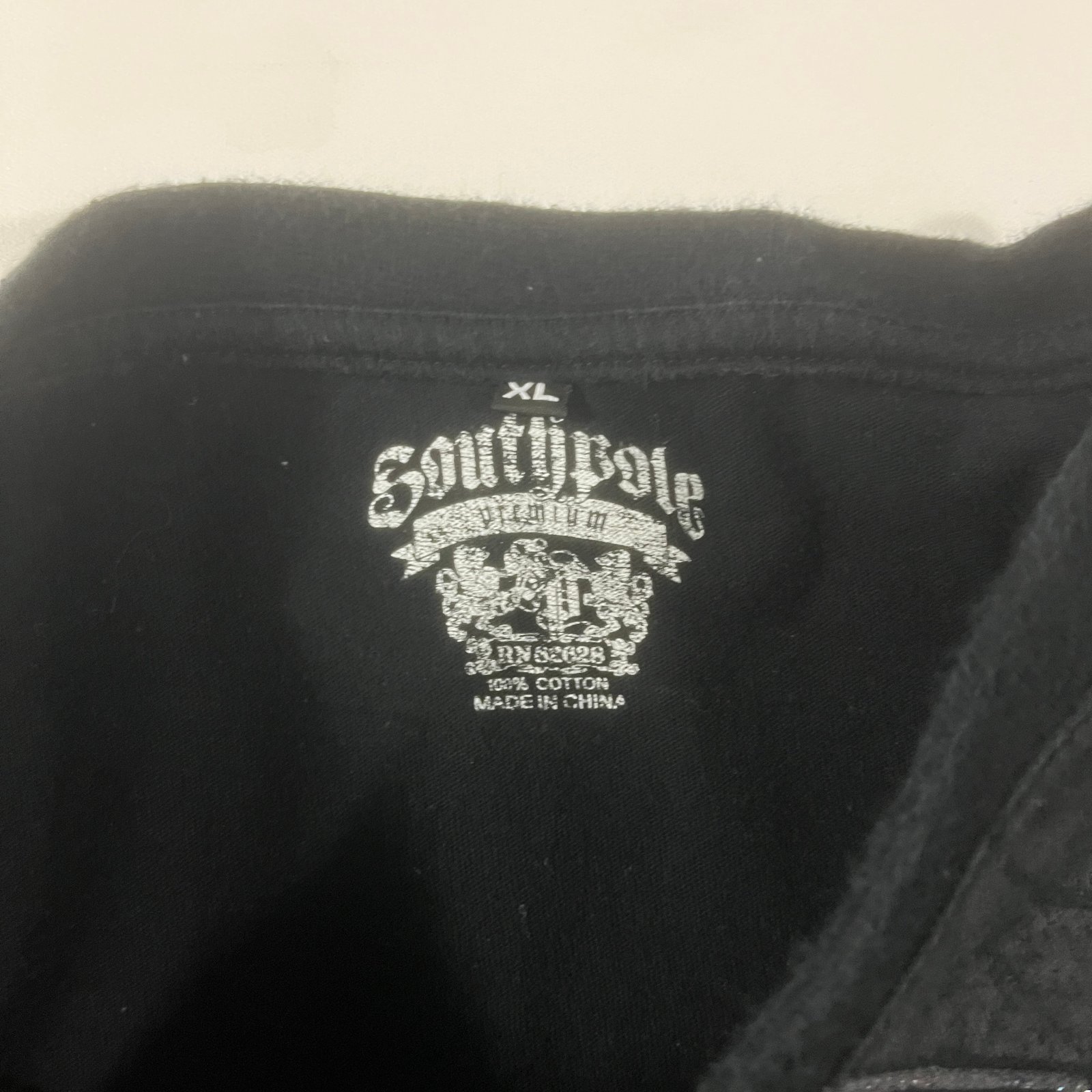 Y2K Southpole Premium Black Gothic All Over Print V-Neck Tee XL