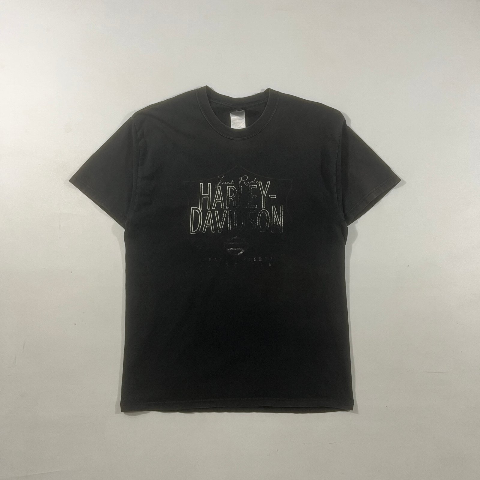 Harley-Davidson Just Ride Kersting's N. Judson IN Faded Black Dealer Tee