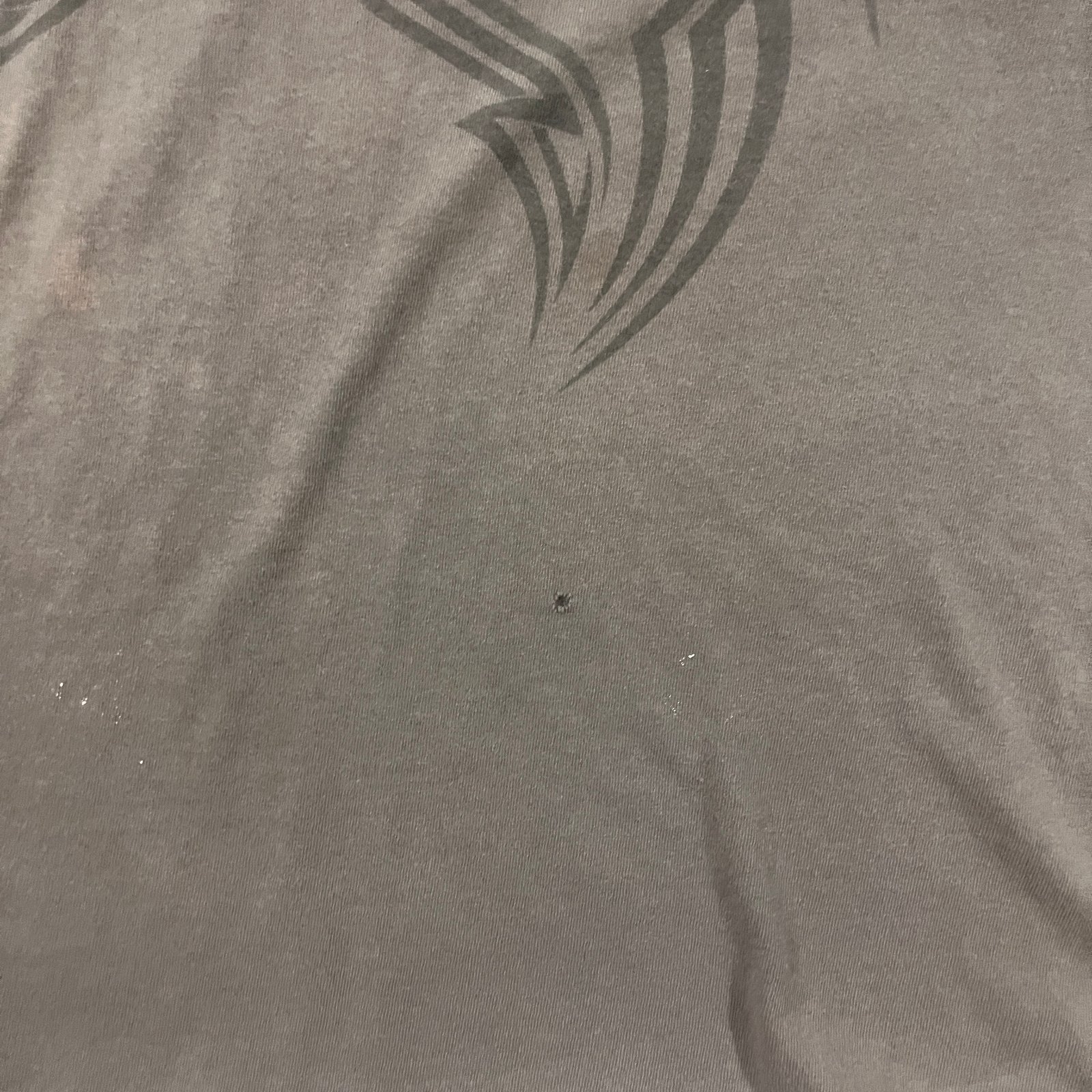 Y2K Faded Brown Tribal Double Skull Graphic Tee Oversized Grunge Mall Goth