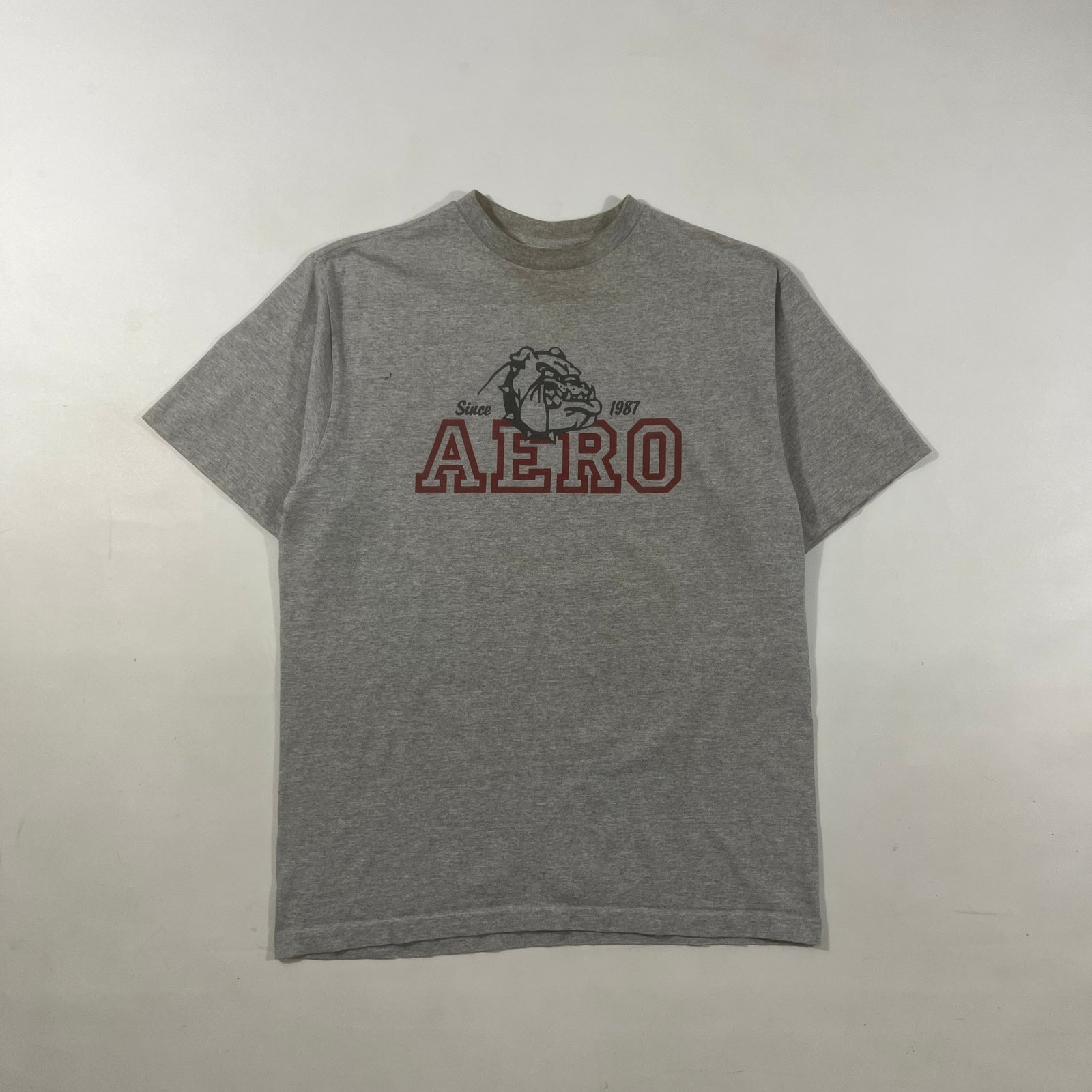 Y2K Aeropostale Aero Bulldog Since 1987 Heather Gray Graphic Tee Medium