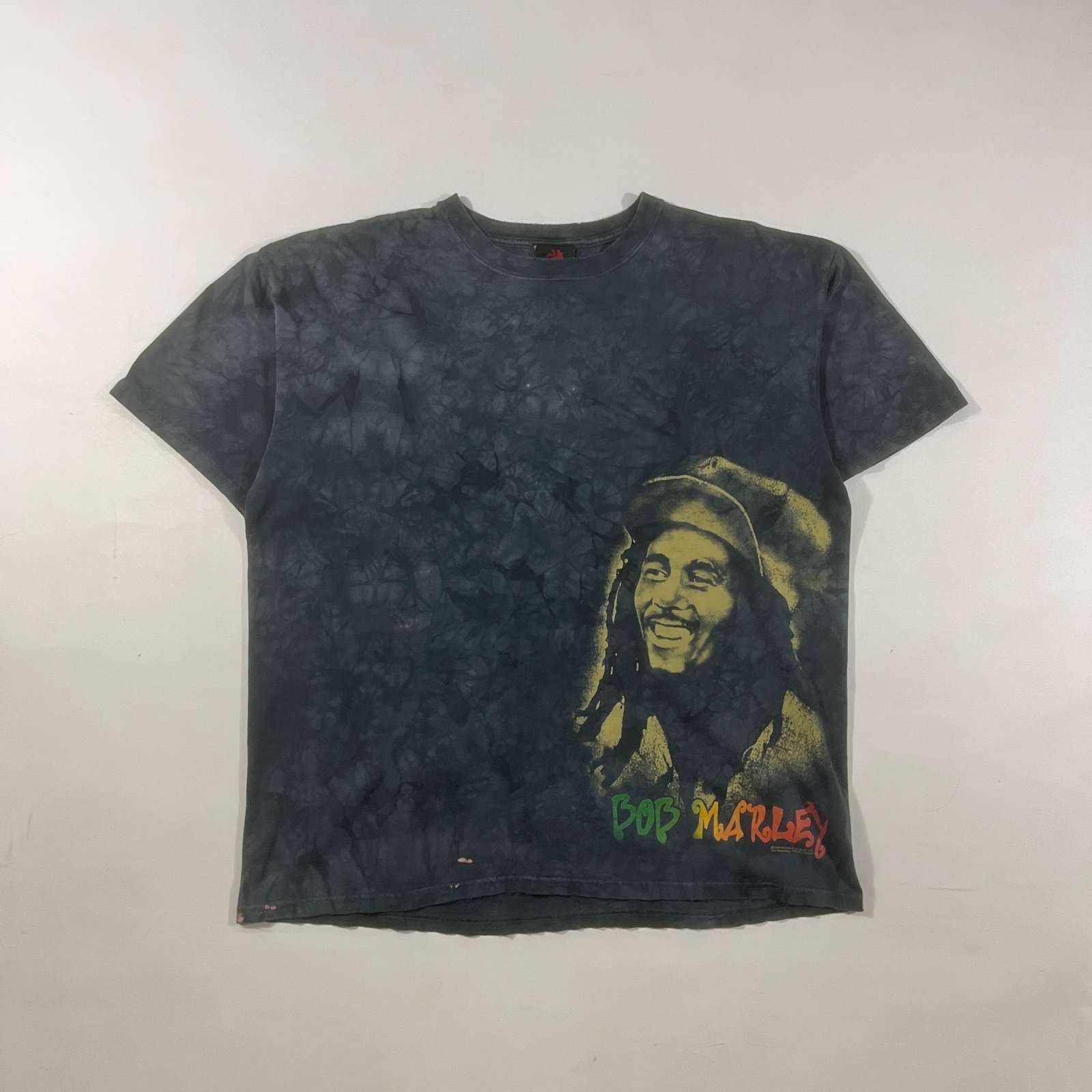 Vintage Bob Marley Zion Rootswear Black Tie Dye Reggae Graphic Tee 1X