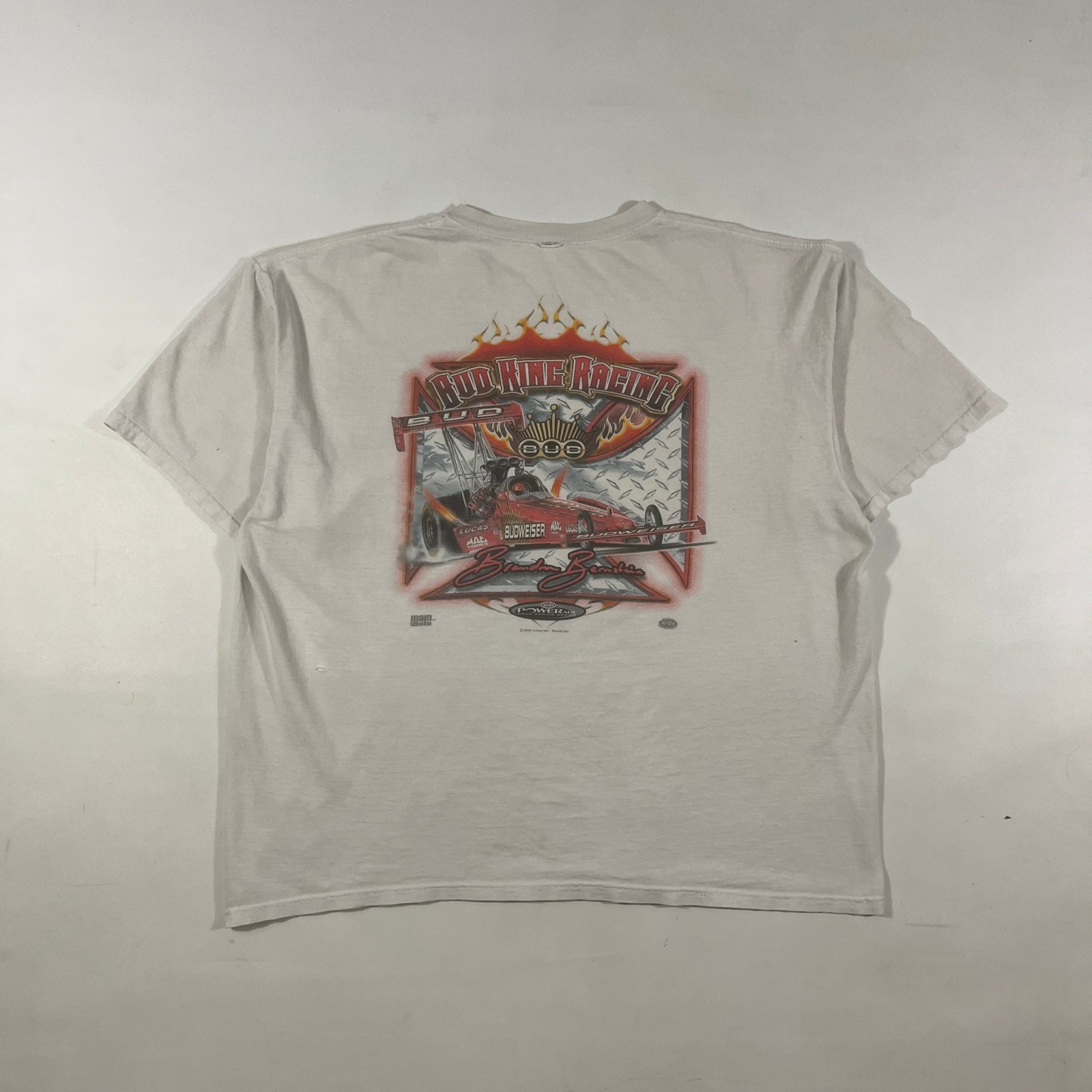 Vintage 2006 Budweiser Bud King Racing NHRA Brandon Bernstein Flames Tee