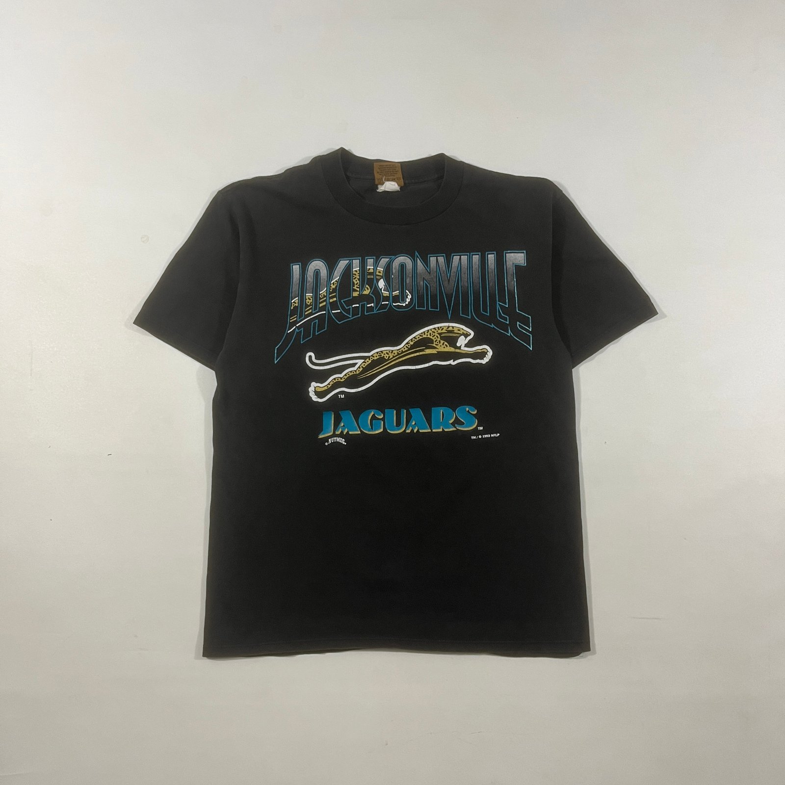 Vintage 1993 Nutmeg Mills Jacksonville Jaguars NFL Single Stitch Tee M