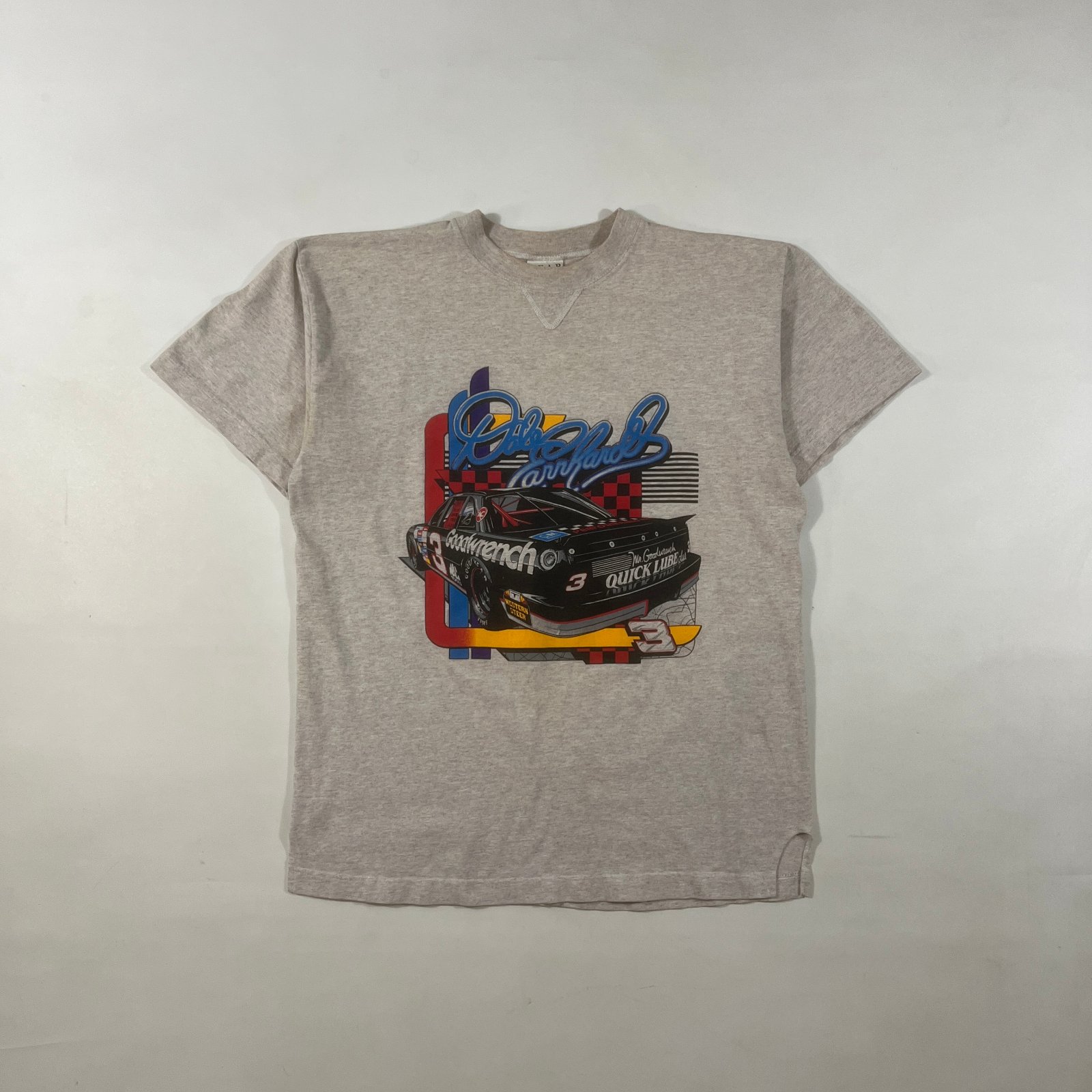 Vintage 90s Dale Earnhardt #3 Goodwrench NASCAR Racing Tee Gray L
