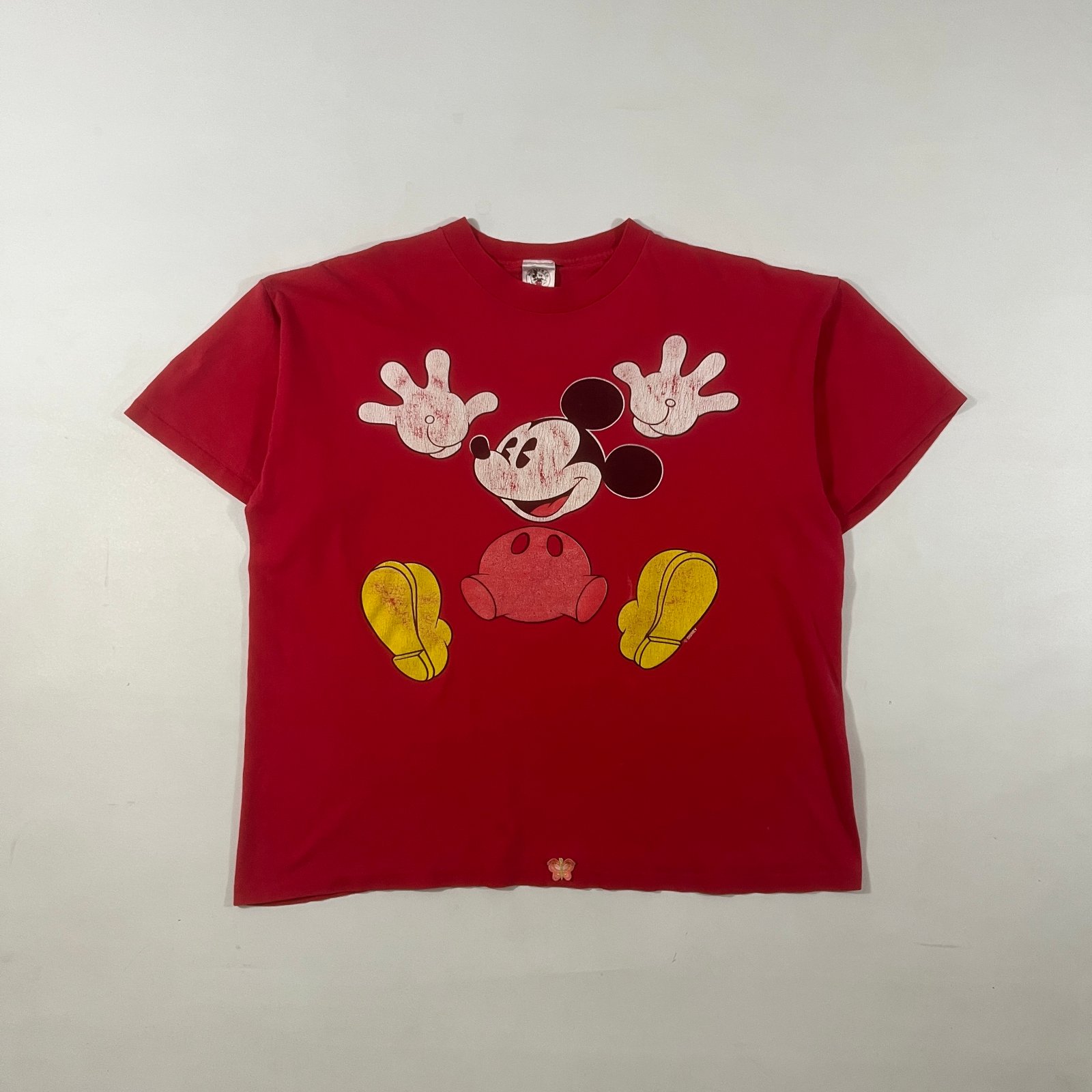 Vintage 90s Mickey & Co Disney Mickey Mouse Big Print Red T-Shirt
