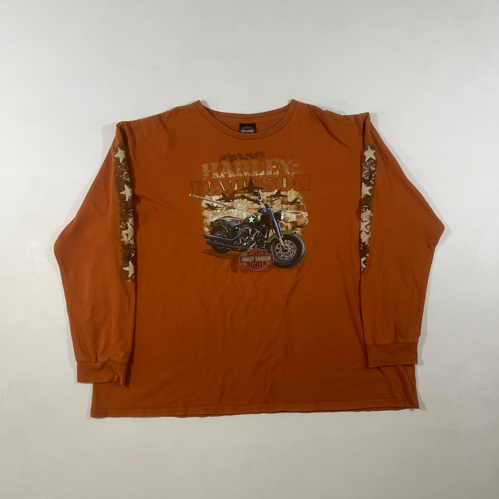 Harley Davidson Smoky Mountain Tennessee Military Motorcycle Long Sleeve Tee 5XL