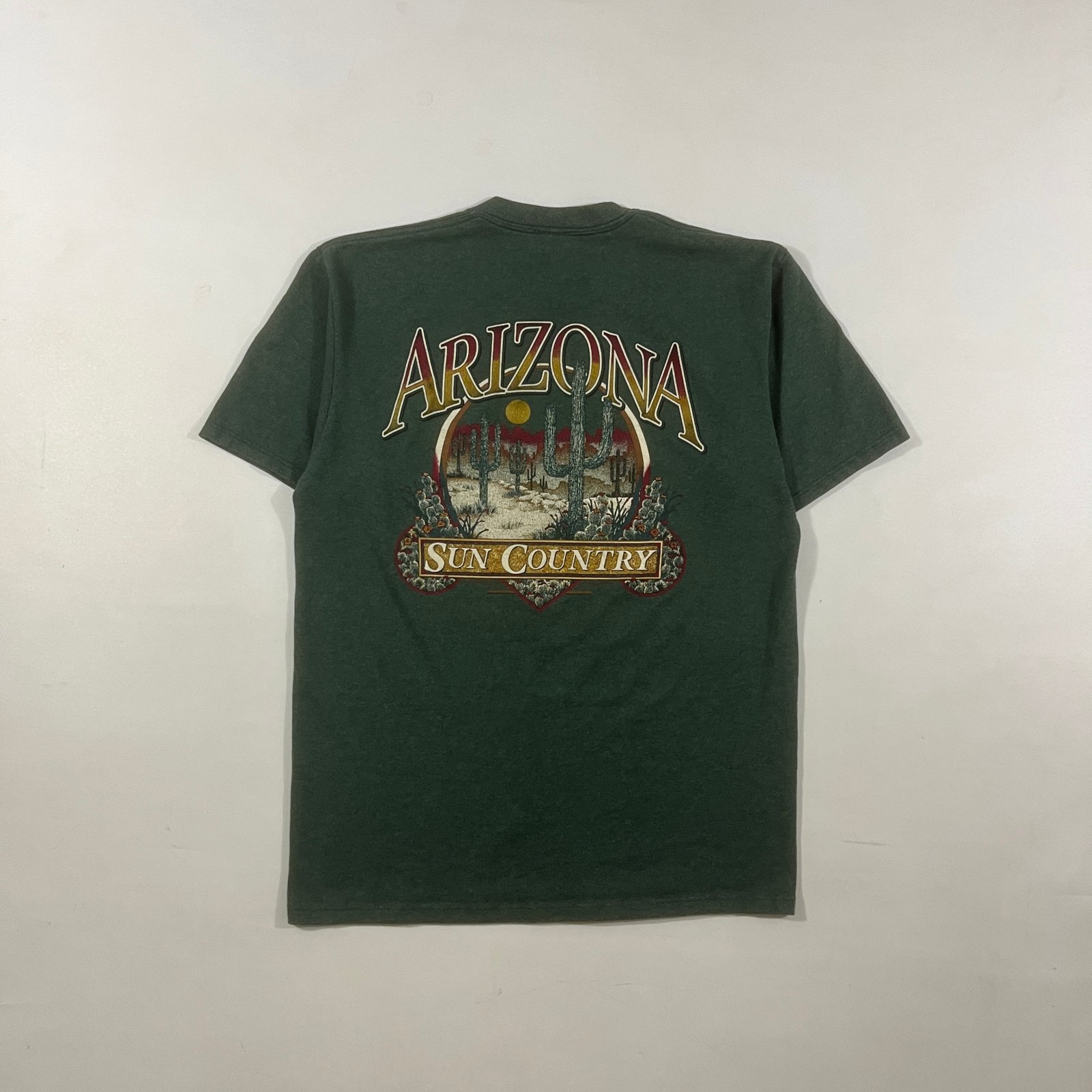 Vintage 90s Arizona Tombstone Sun Country Cactus Desert Souvenir Tee L Made in USA
