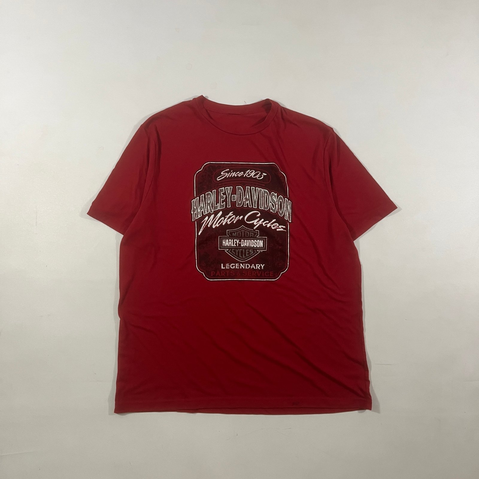 Harley-Davidson Red Since 1903 Legendary Parts & Service Dealer Tee Mann's Columbus IN