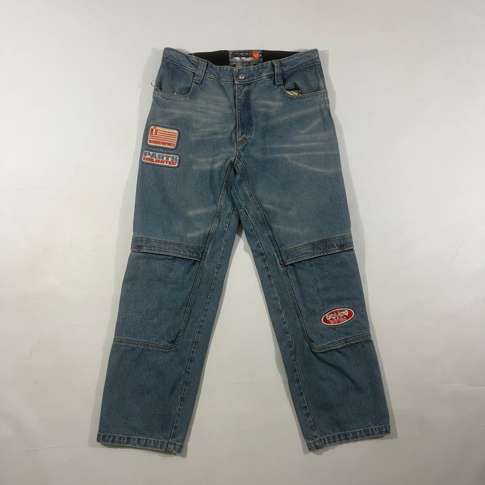 Icon Anthem Pant Asphalt Technologies Motorcycle Denim Cargo Jeans Patches 38