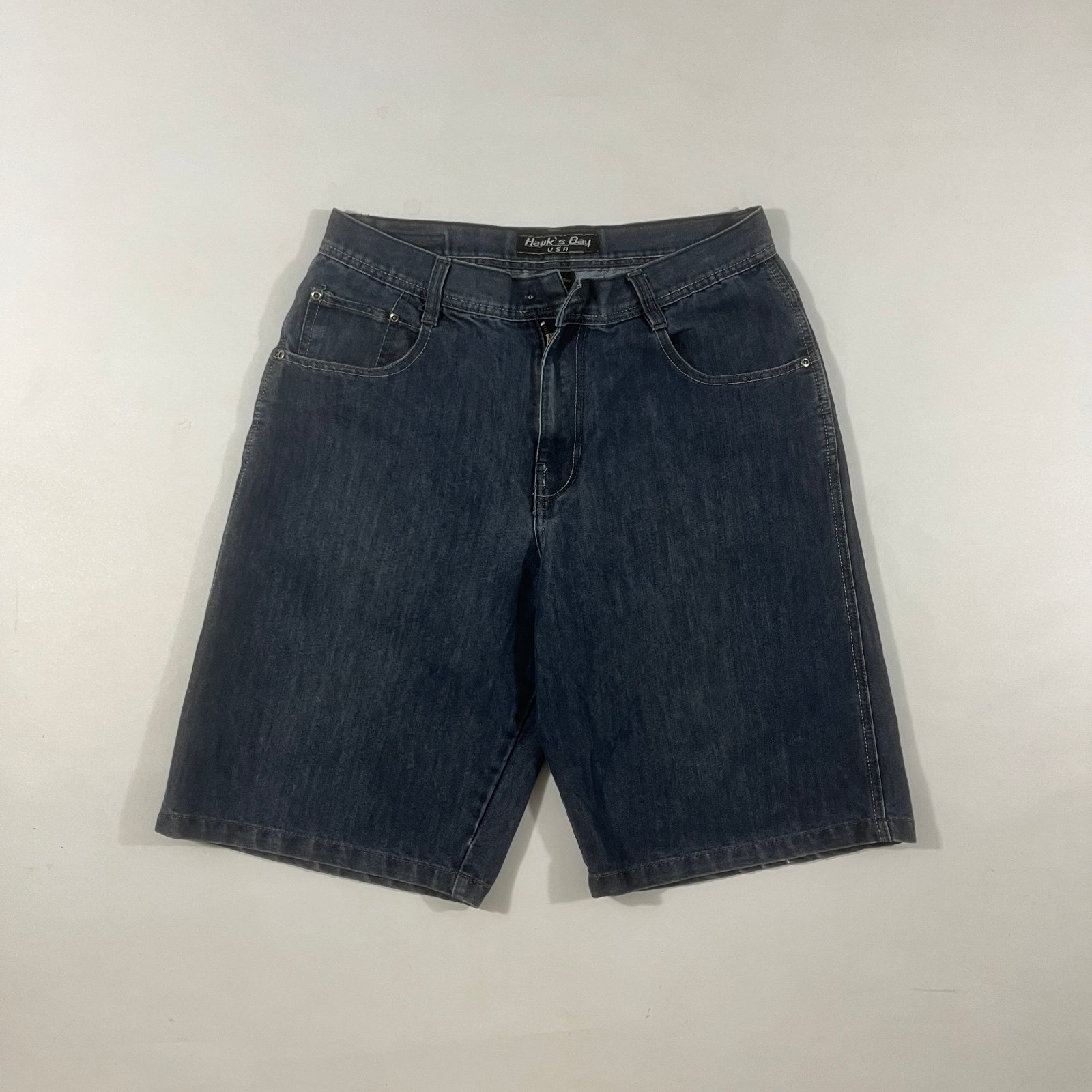 Hawk's Bay USA Baggy Dark Wash Denim Jean Shorts Jorts 36
