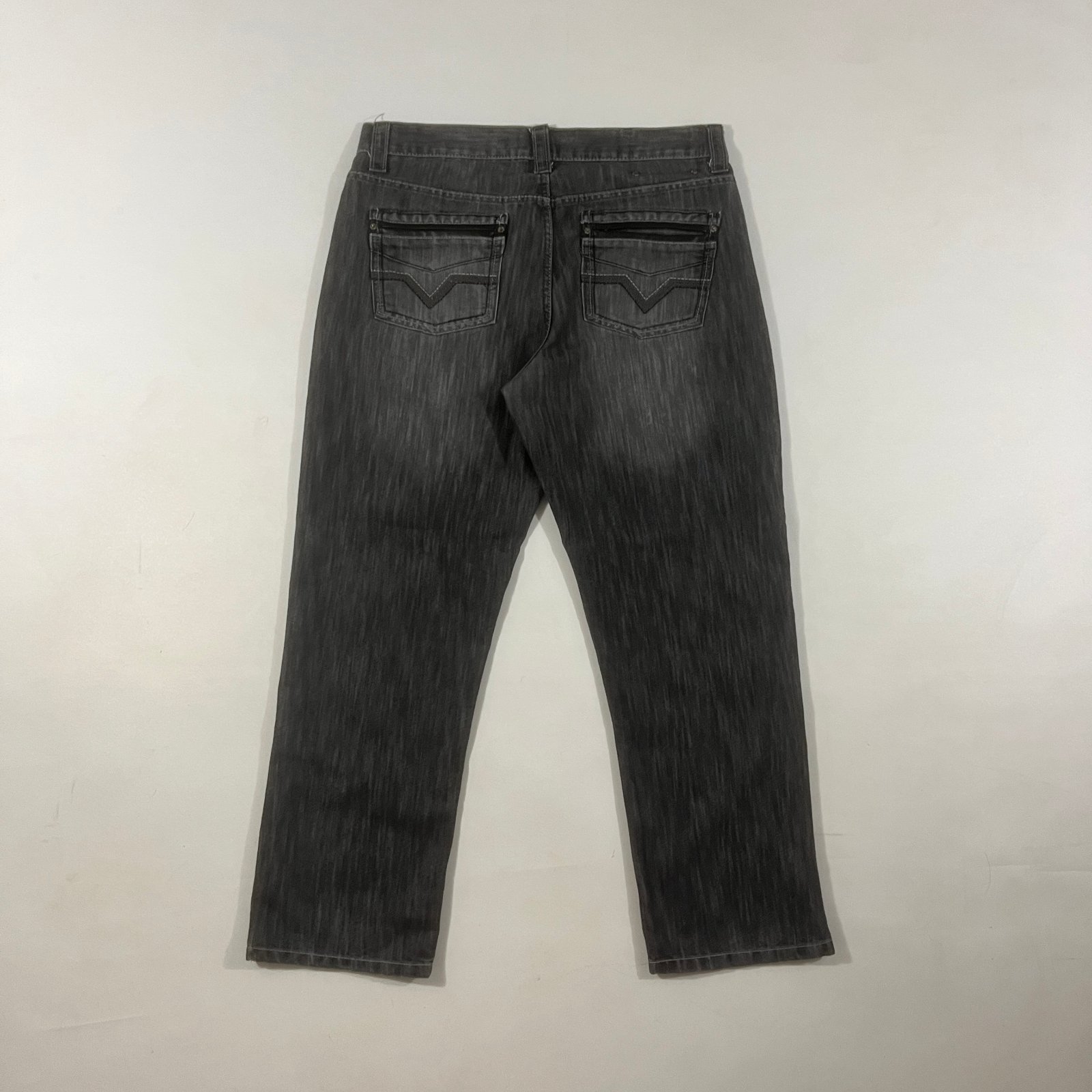Mecca Since Day One Y2K Faded Black Slim Fit Straight Leg Jeans 38x32