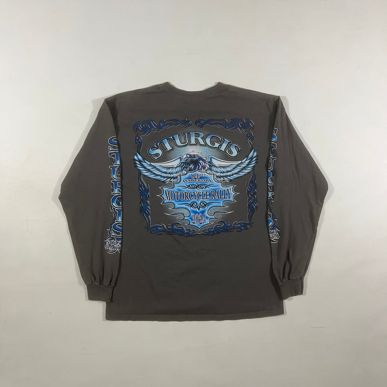 Sturgis 84th Anniversary Motorcycle Rally 2024 Eagle Graphic Long Sleeve Tee