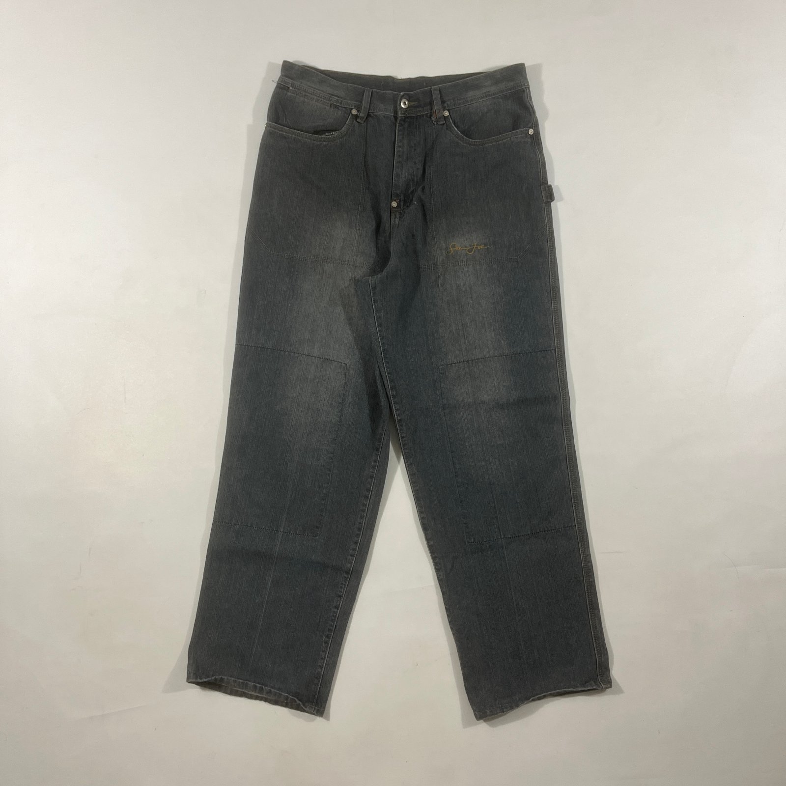 Vintage Y2K Sean John Faded Gray Baggy Carpenter Jeans 38