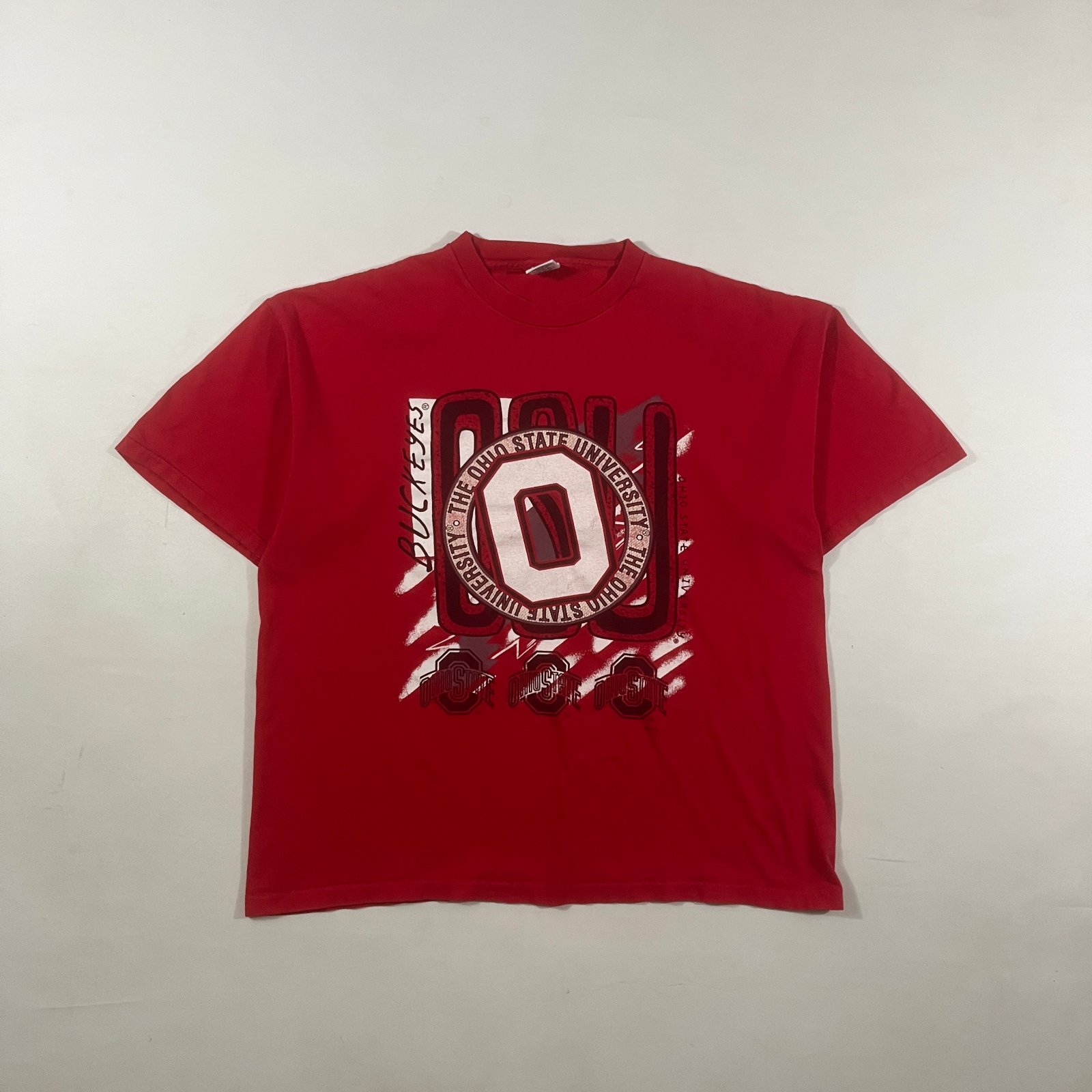 Vintage Y2K Riddell Ohio State Buckeyes OSU Graphic Tee Red XXL