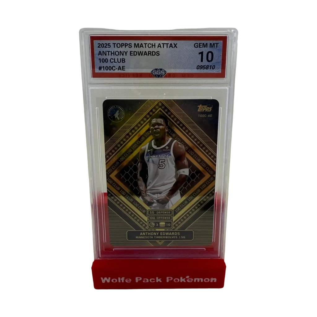 2025 Topps Match Attax Anthony Edwards 100 Club Gem MT 10 Basketball Card