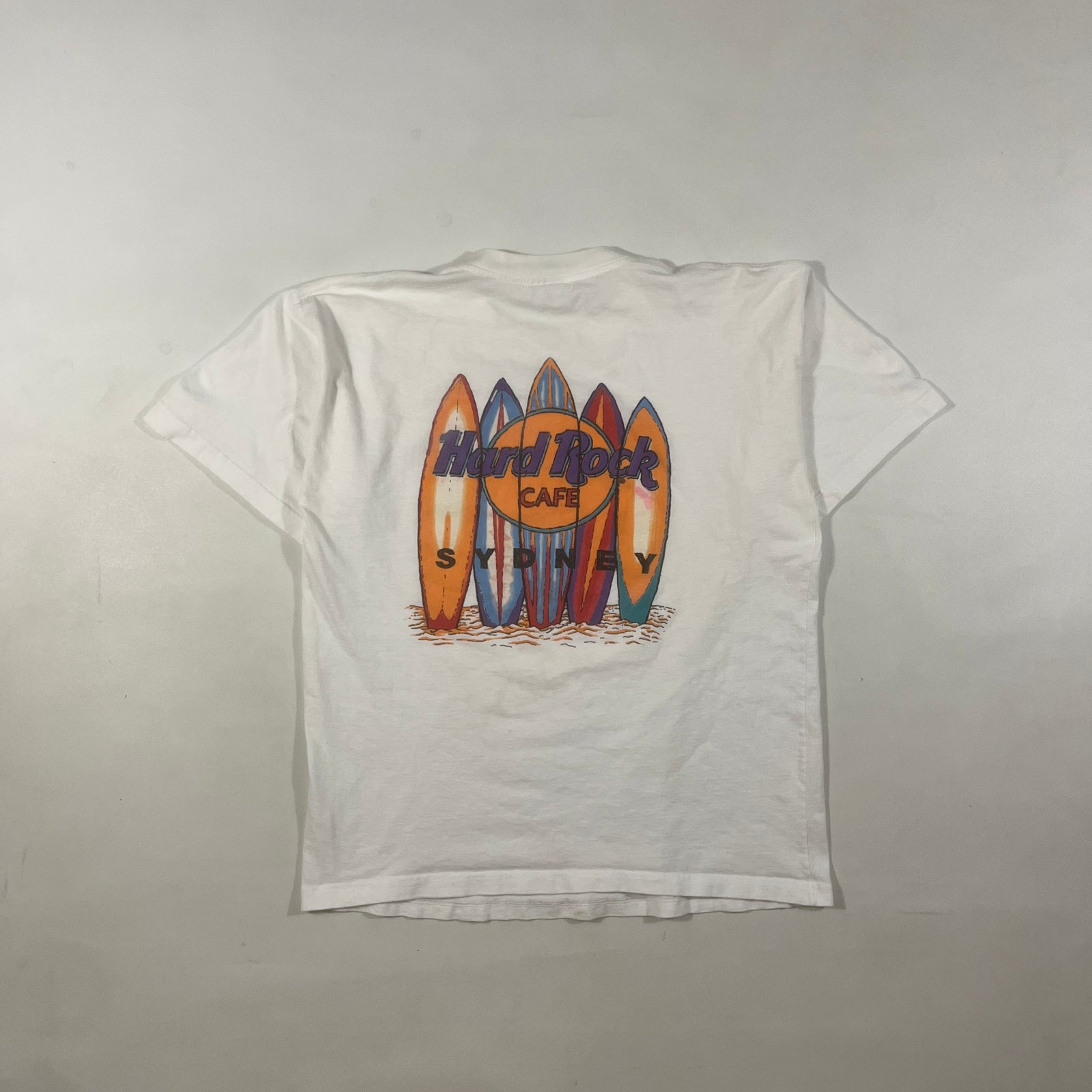 Vintage Y2K Hard Rock Cafe Sydney Australia Surfboard White T-Shirt L