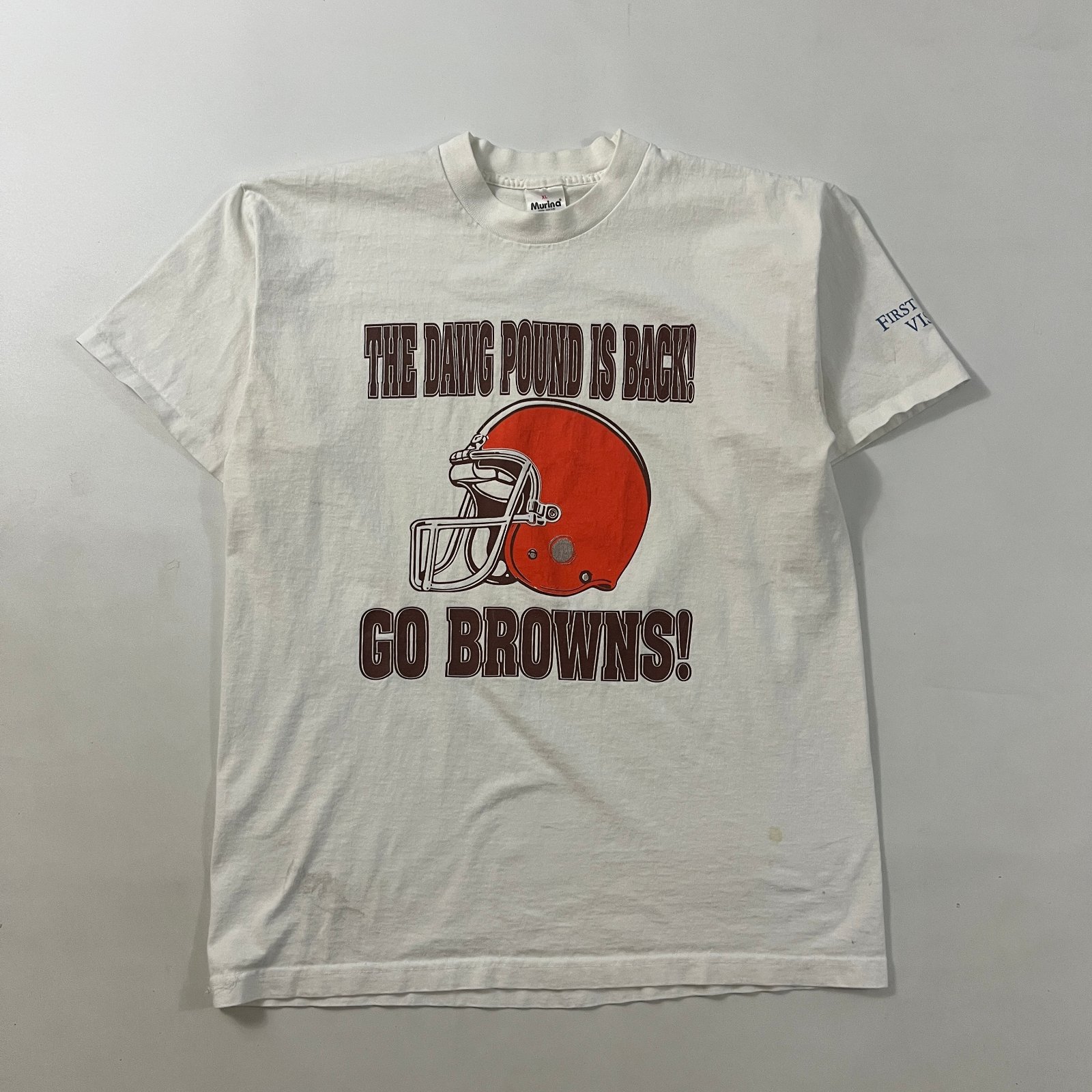 Vintage 90s Cleveland Browns Dawg Pound Is Back First USA Promo Tee XL
