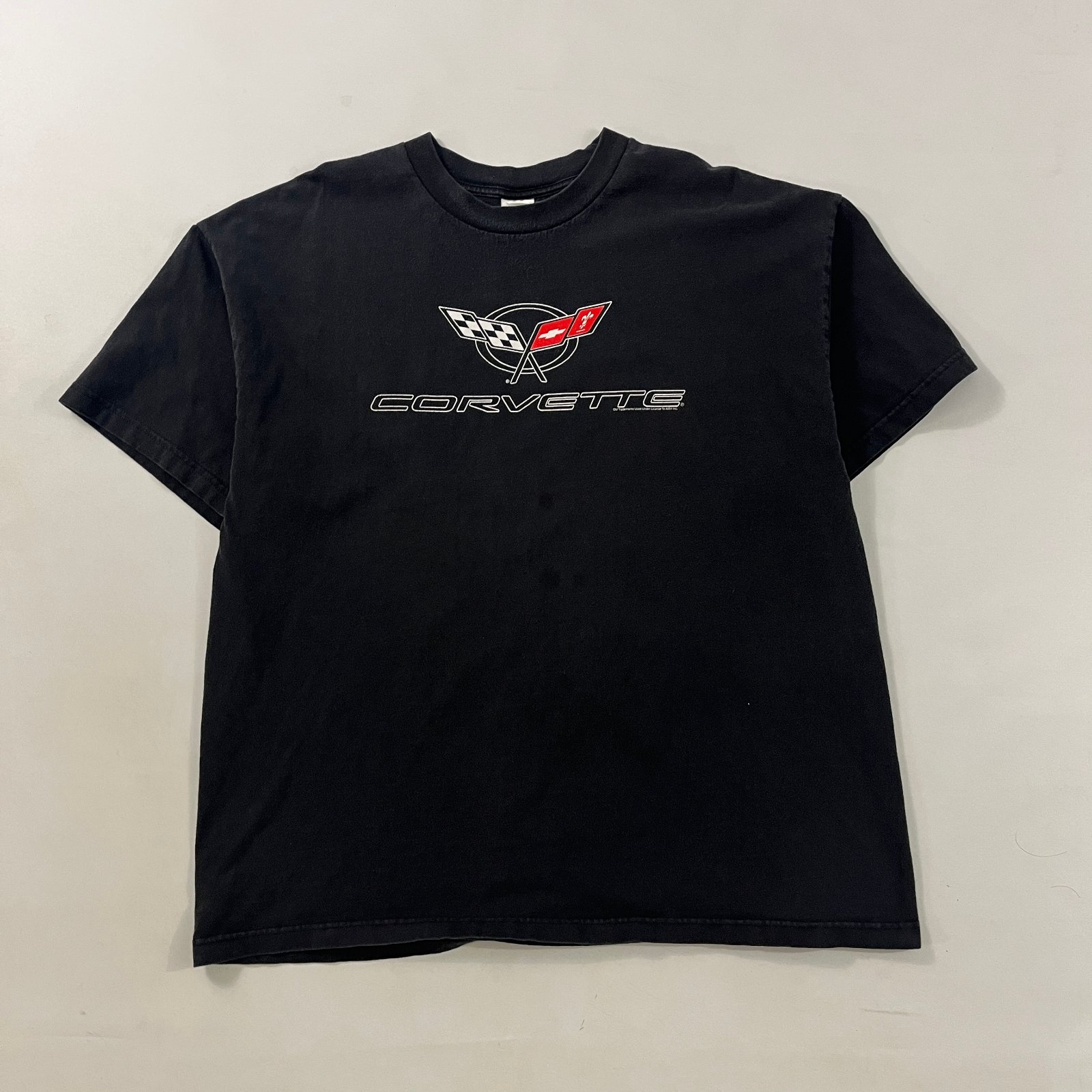 Vintage Y2K Chevrolet Corvette C5 Logo Black Graphic Tee 2XL